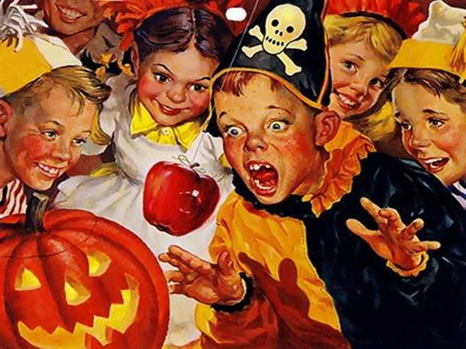 ヴィンテージハロウィンキッズパーティー 壁紙