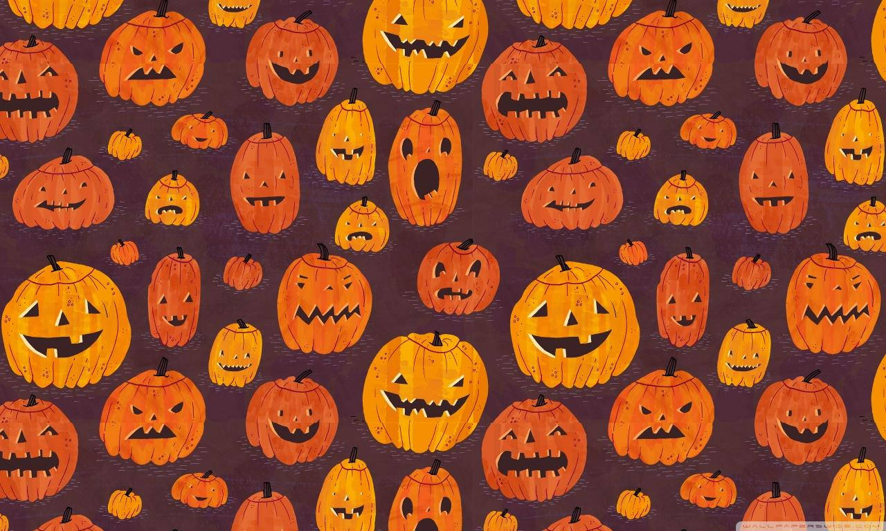 ヴィンテージハロウィンランタンパターン 壁紙