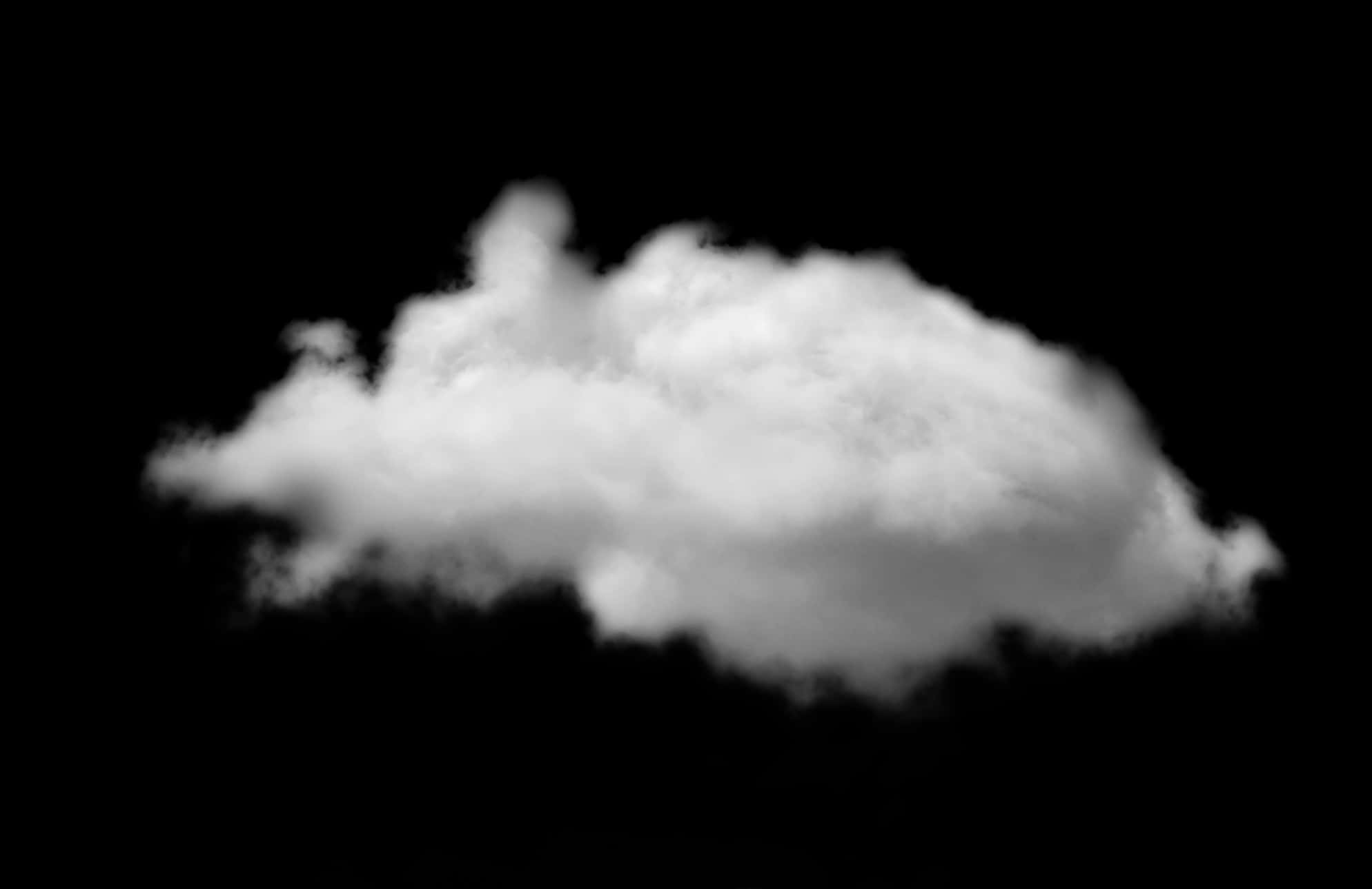 一つの雲 黒背景 壁紙