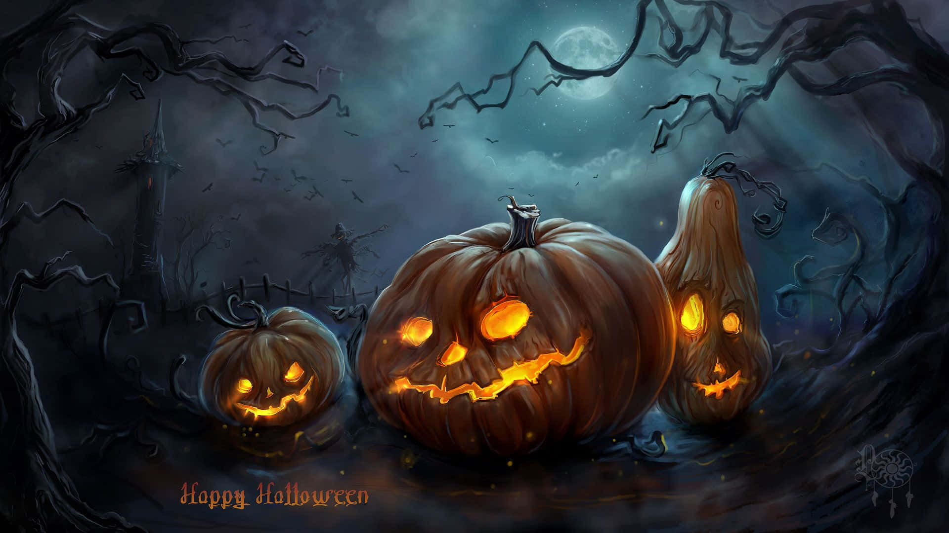 不気味なハロウィンの背景 壁紙