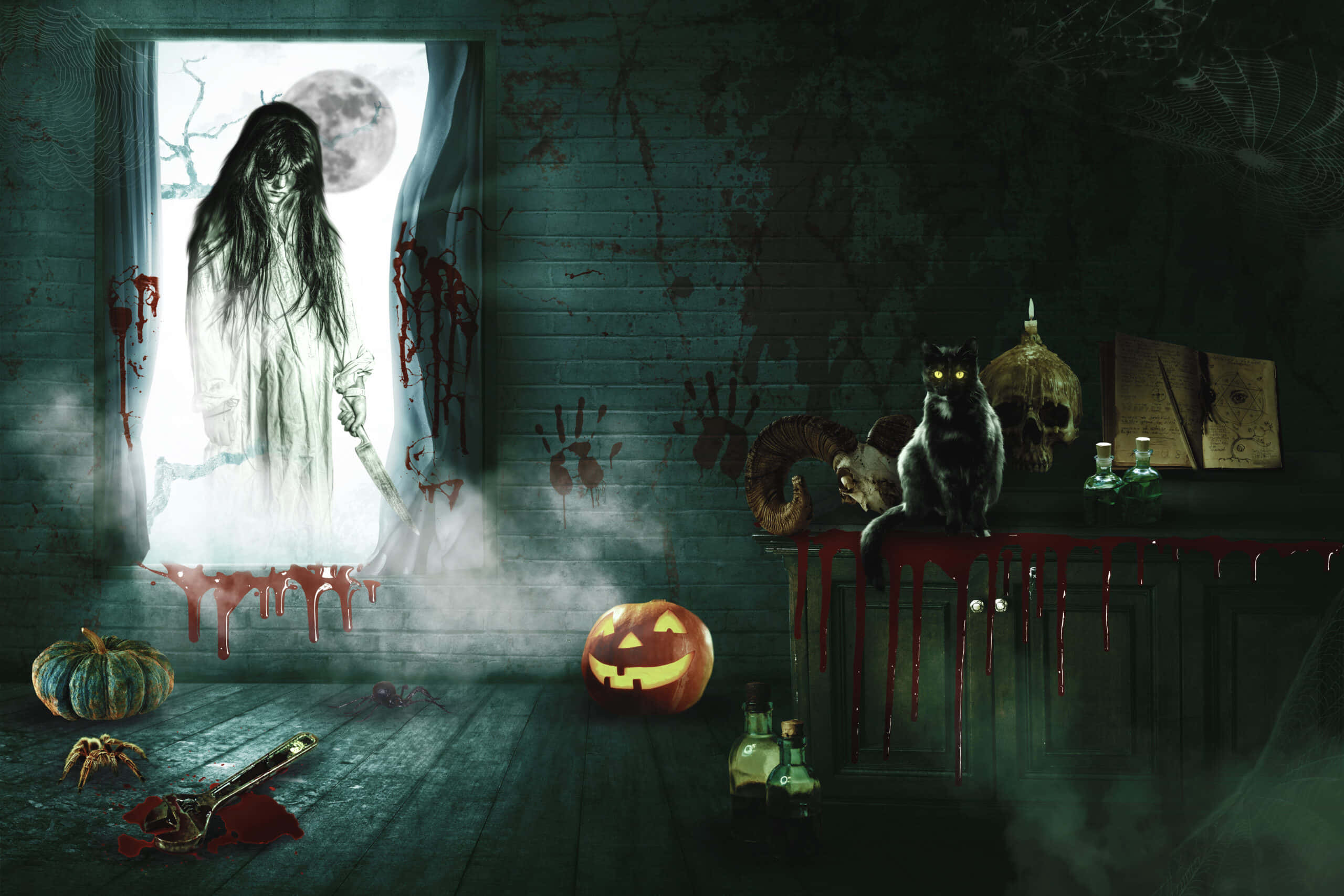 不気味なハロウィンの背景 壁紙