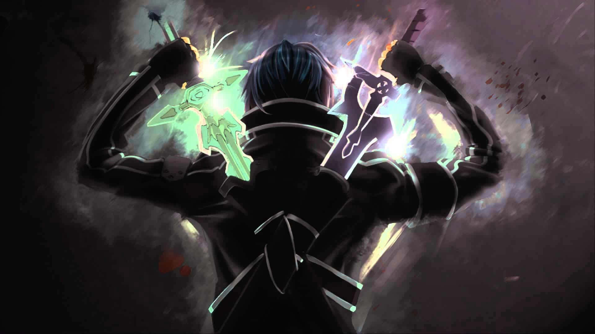 二人のアニメキャラクターが壮絶な戦いを繰り広げる 壁紙