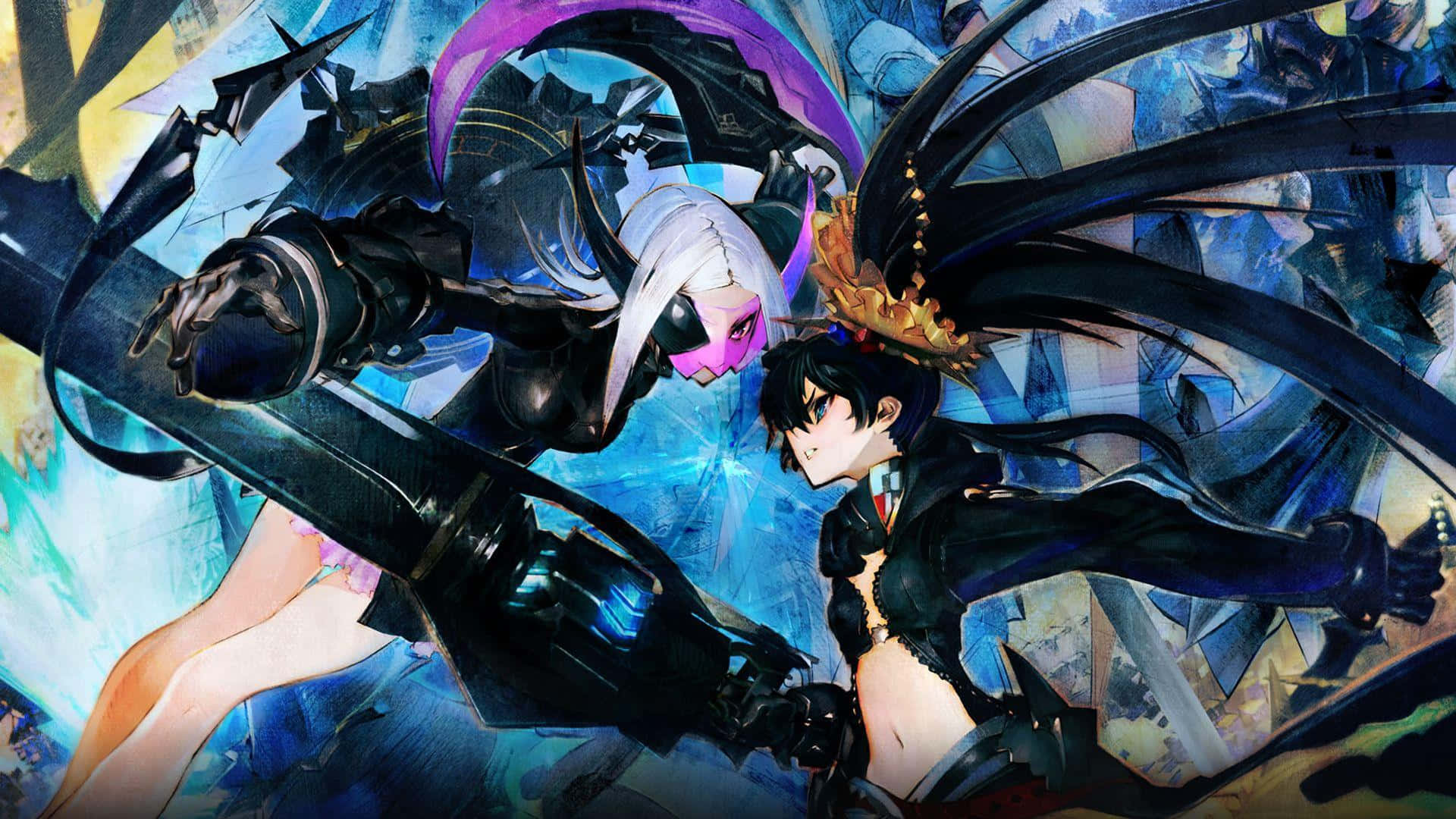 二人のアニメファイター、戦闘準備完了 壁紙