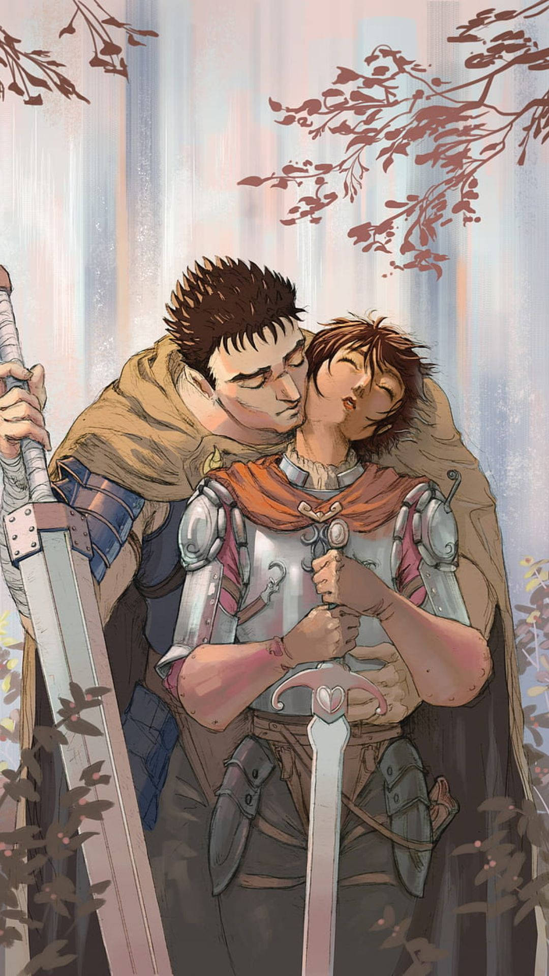 二人の剣士アニメハグ 壁紙