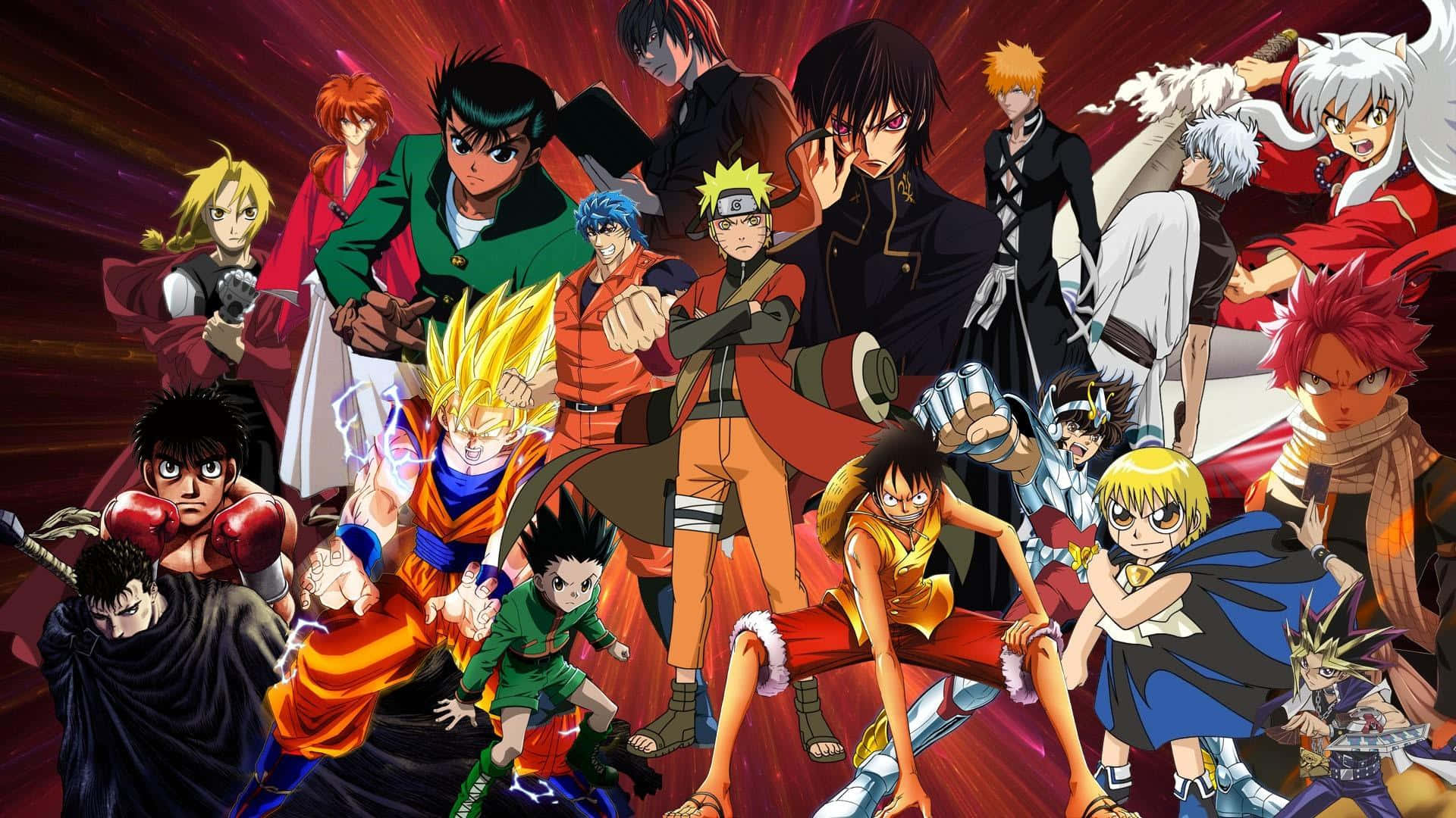 二人の印象的なアニメキャラクターが友情を楽しむ 壁紙