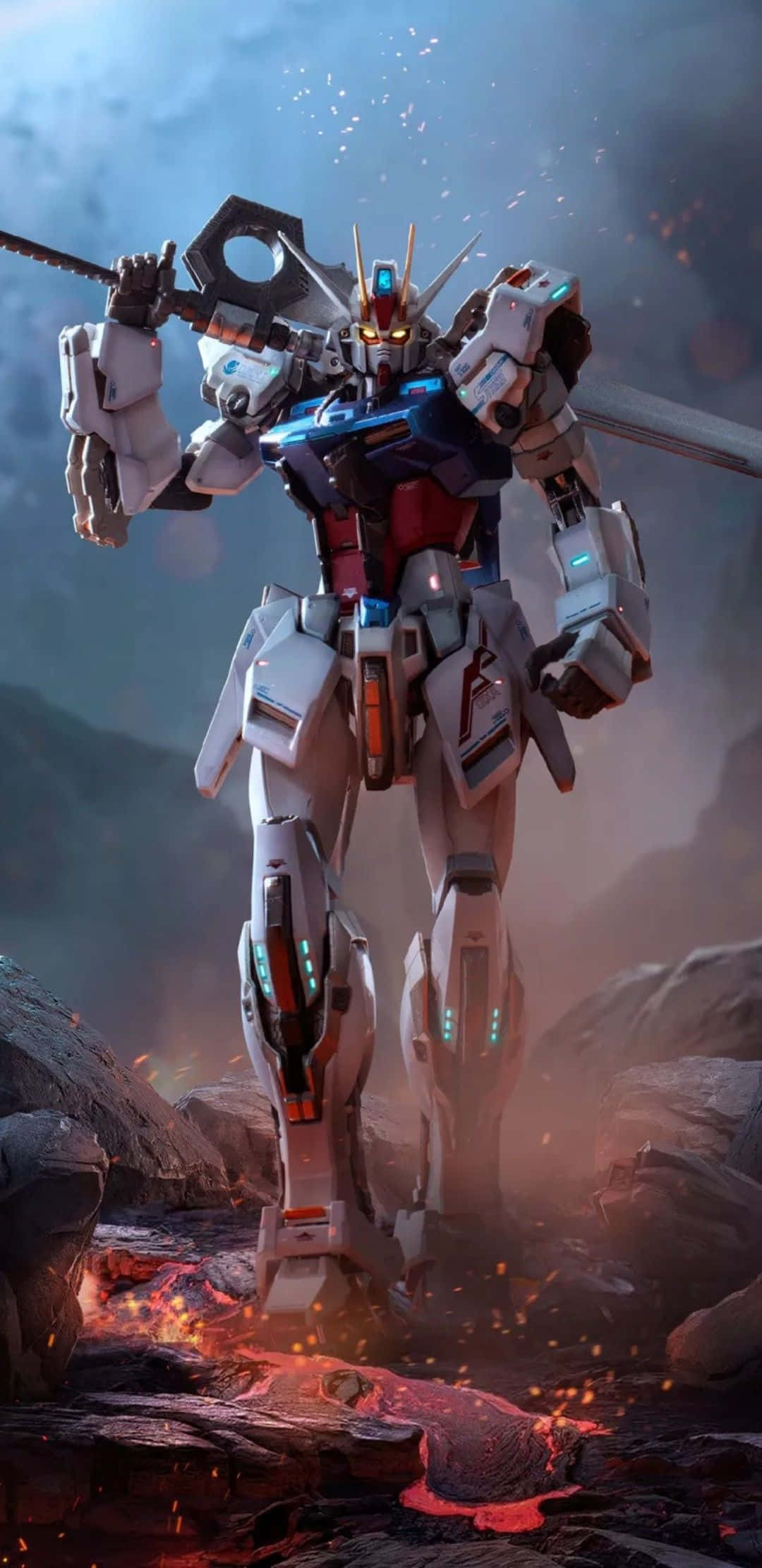 二体のガンダムファイターが激闘を繰り広げる 壁紙
