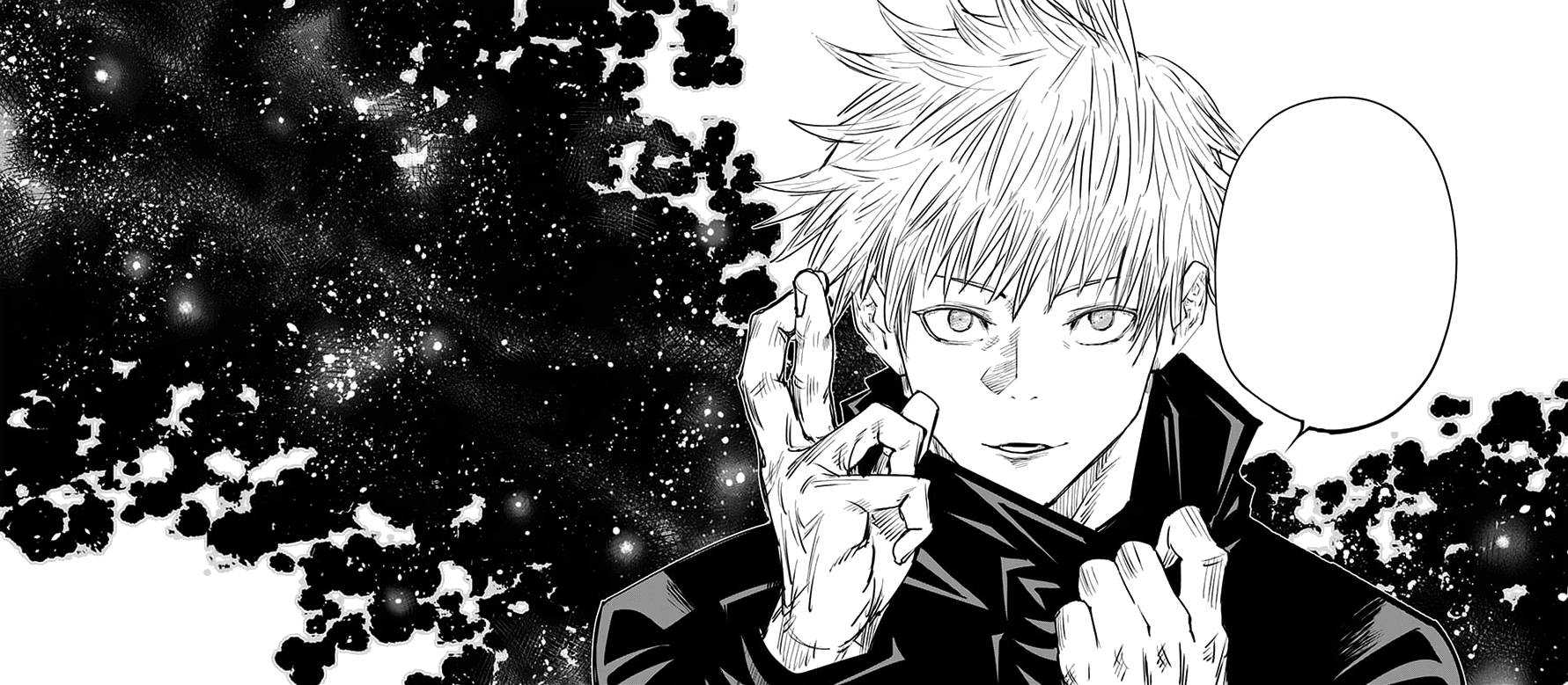 五条悟の白黒漫画パネル 壁紙