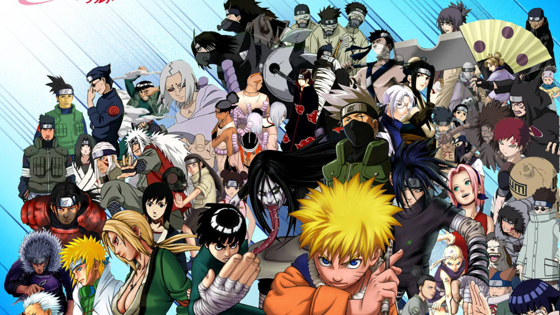 NARUTO疾風伝のキャラクター、カカシ、サクラ、サスケ、我愛羅、イタチ、ヒナタ、綱手、自来也