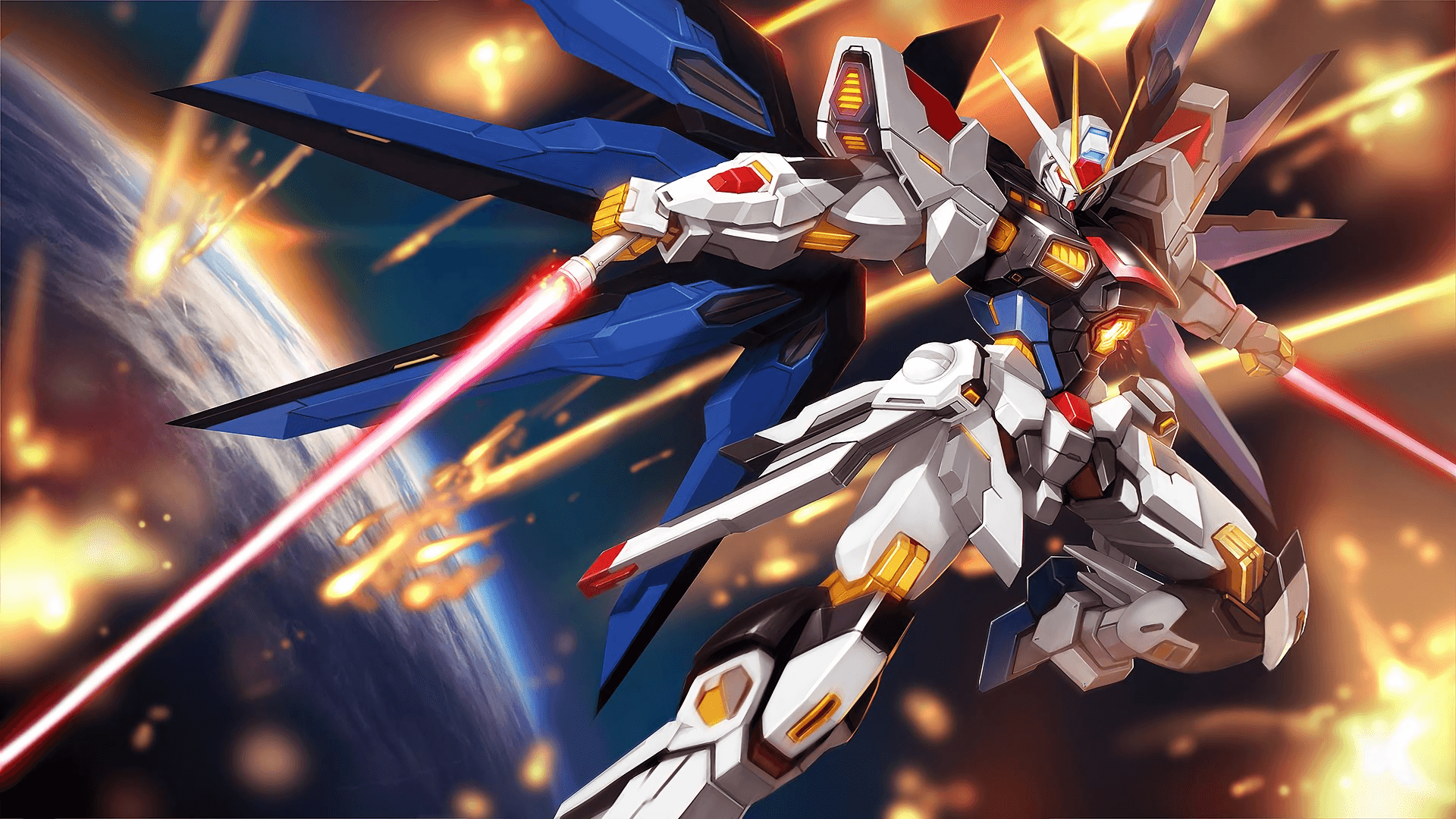 伝説のガンダム戦士たちによる壮大な戦闘シーン 壁紙
