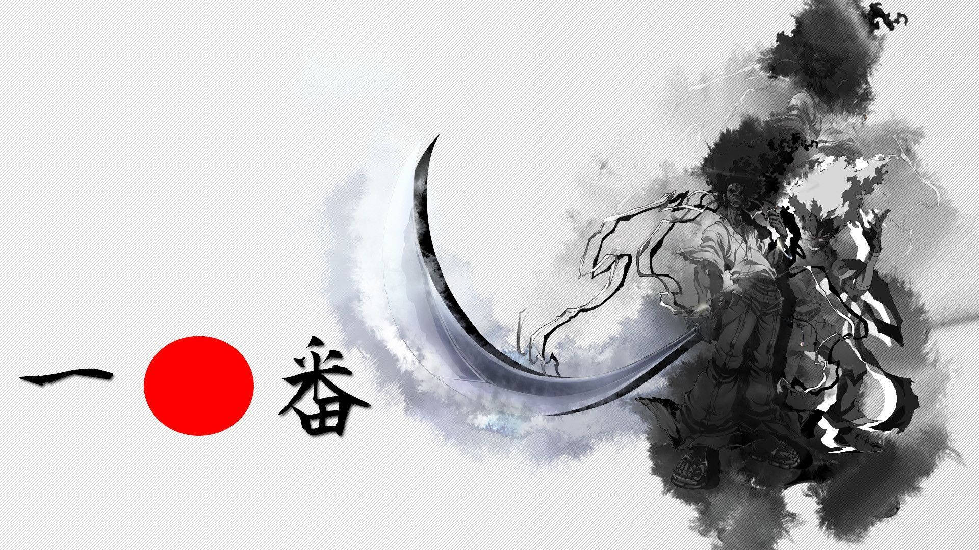 侍の墨しぶき 壁紙