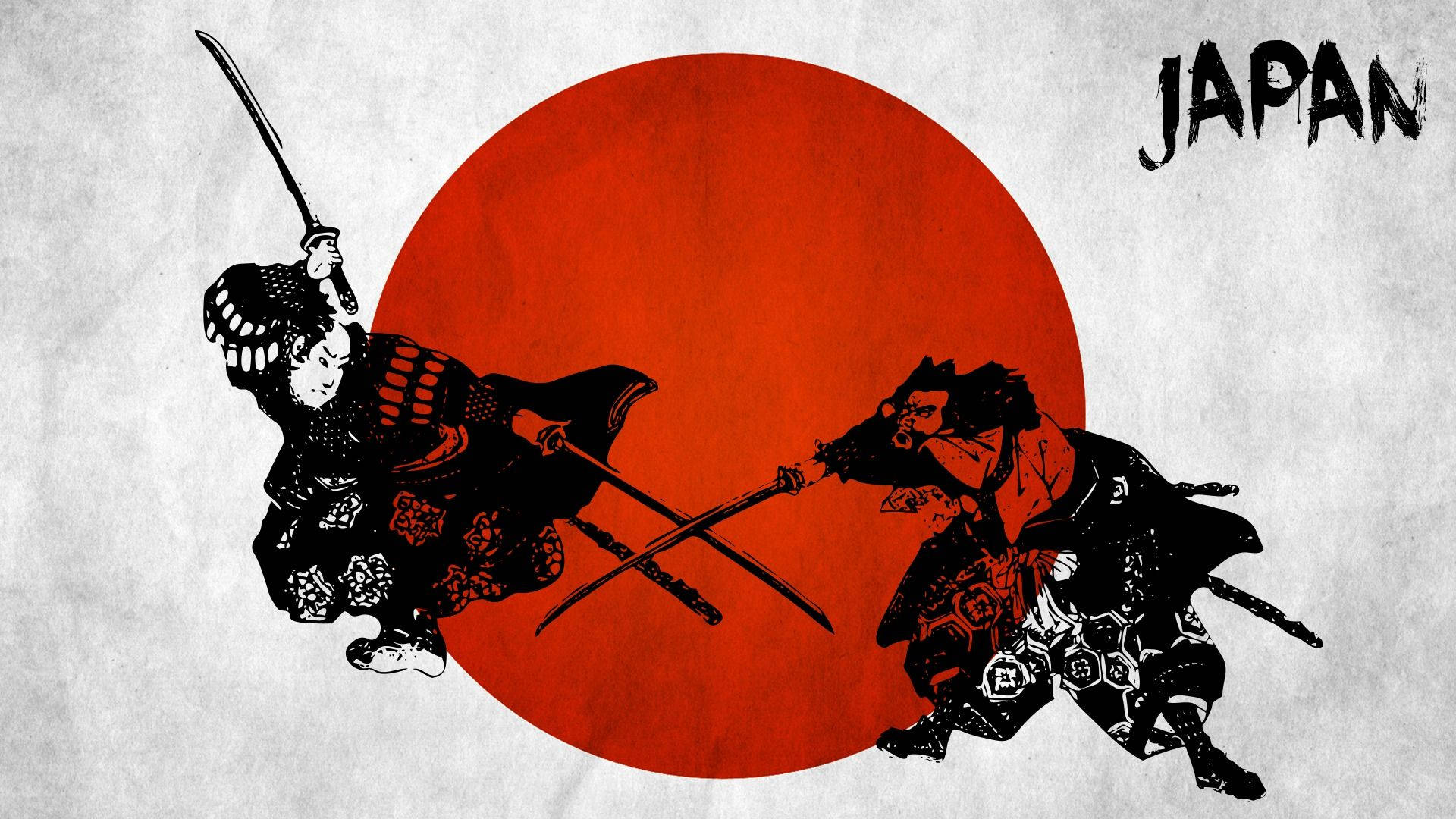 侍の旗と刀の戦い 壁紙