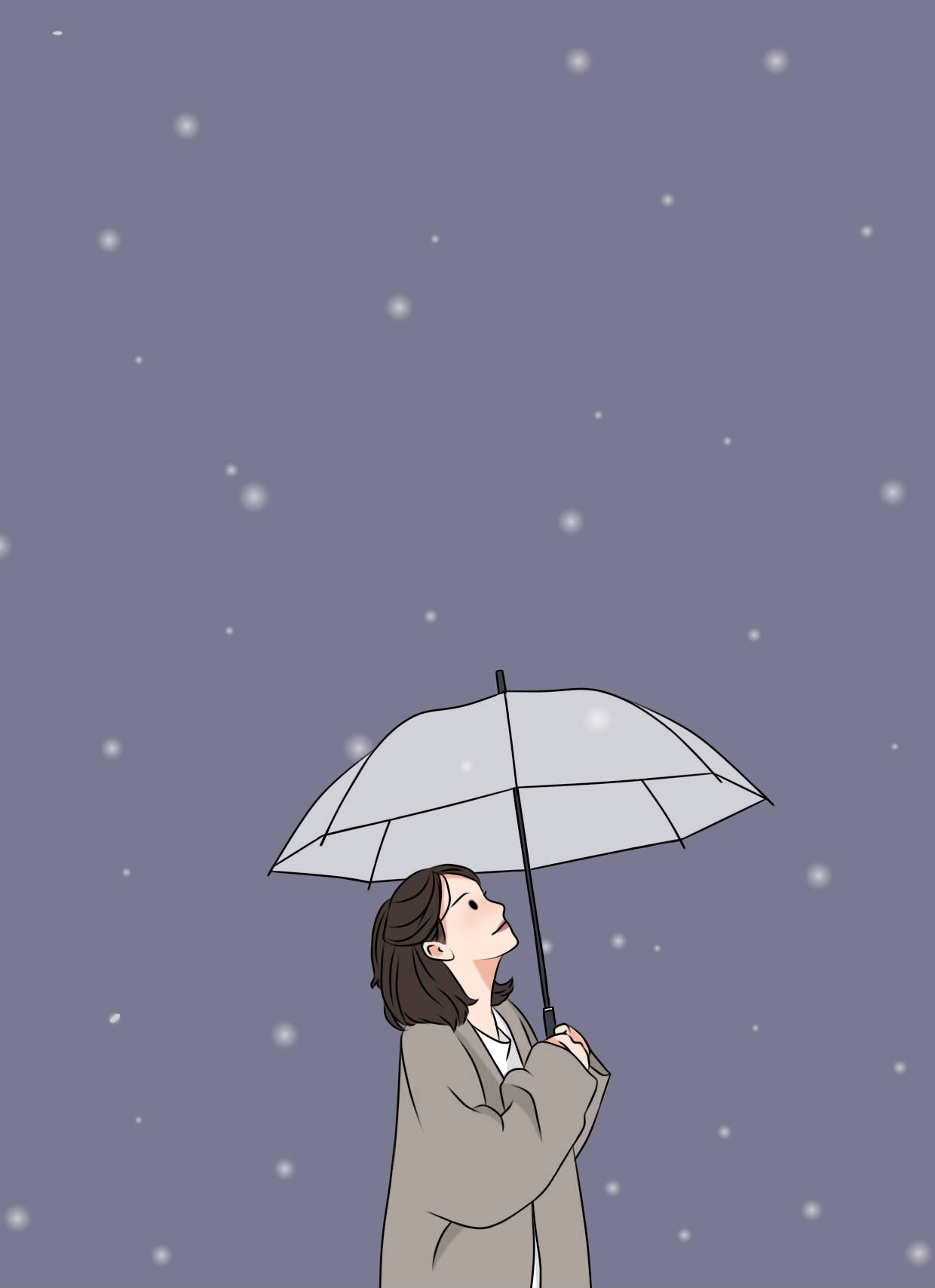 傘を持つ美少女の美的壁紙