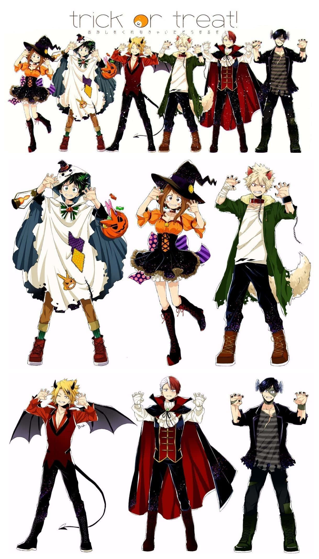 僕のヒーローアカデミア ハロウィン仮装でトリック・オア・トリート 壁紙