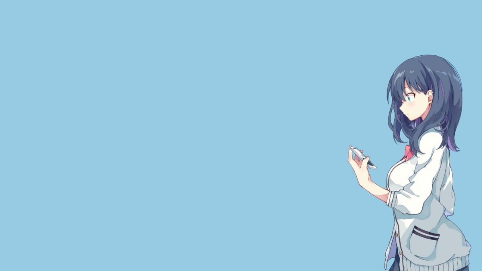 優雅な少女の横顔シンプルアニメ 壁紙