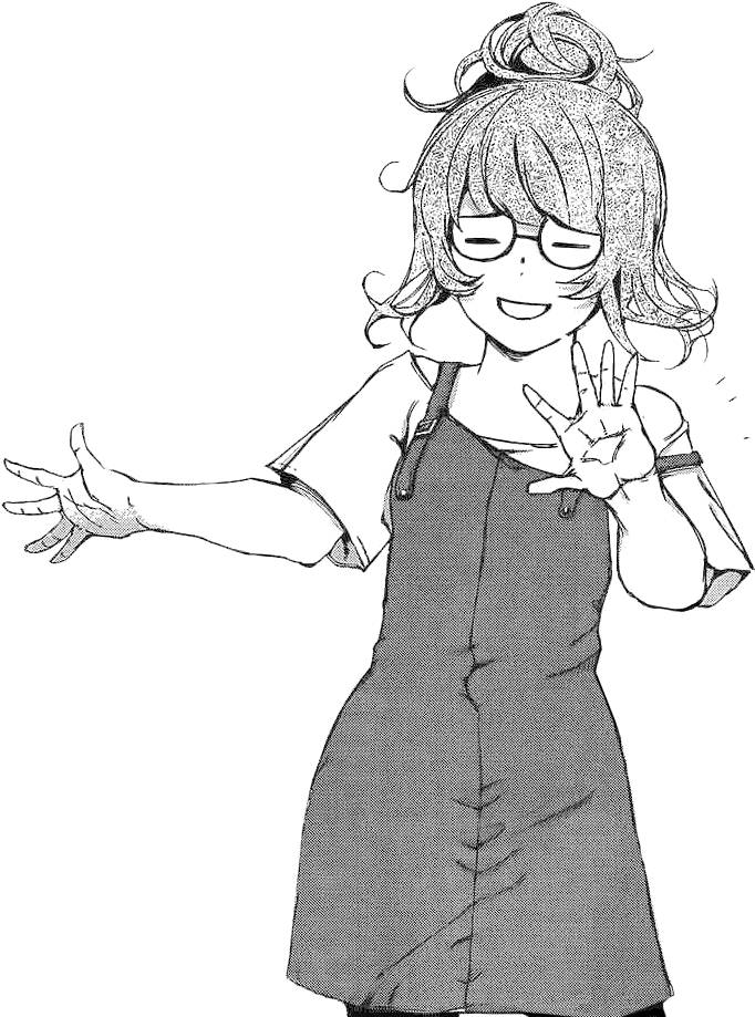 元気なアニメ少女のピースサイン 壁紙
