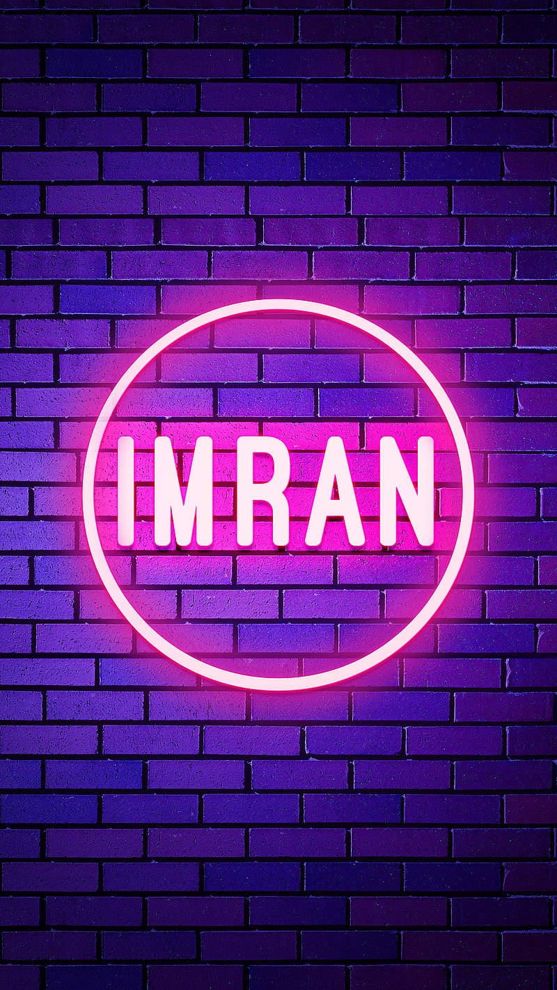 光るネオン「Imran」の名前 壁紙