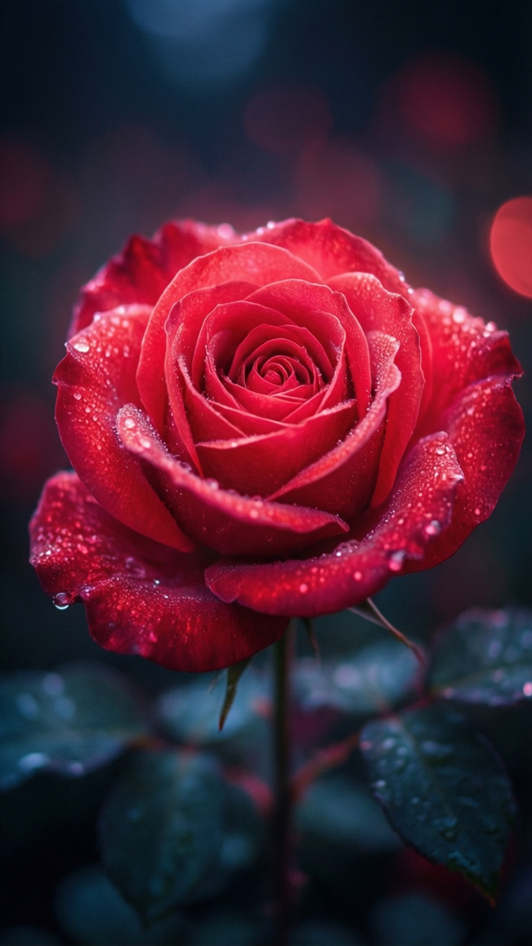 光るネオンの薔薇 壁紙