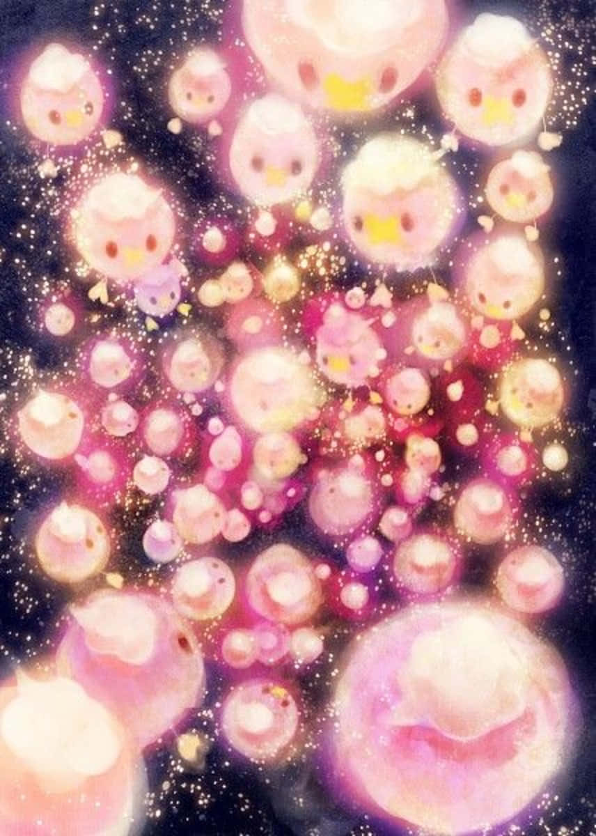光るフワライドの群れ 壁紙