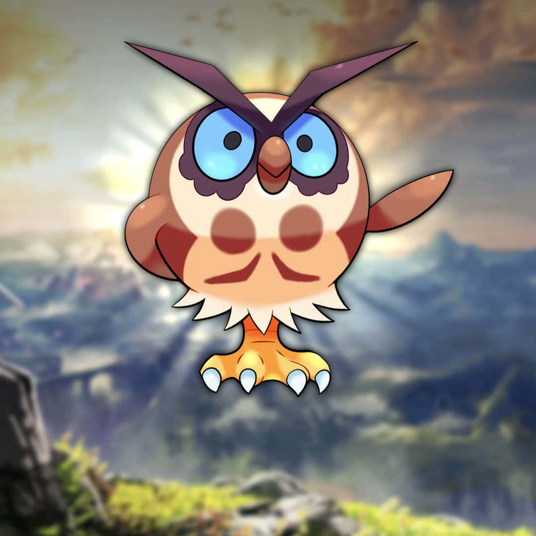 光るホーホーと山々のイメージ 壁紙