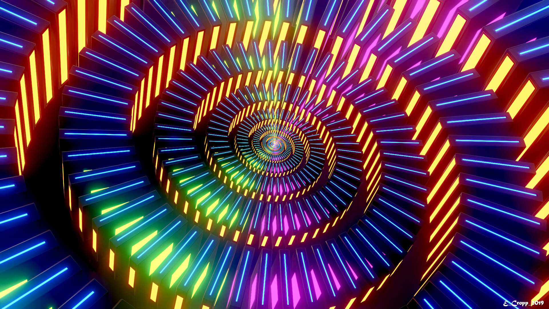 光る抽象的な螺旋アートの壁紙