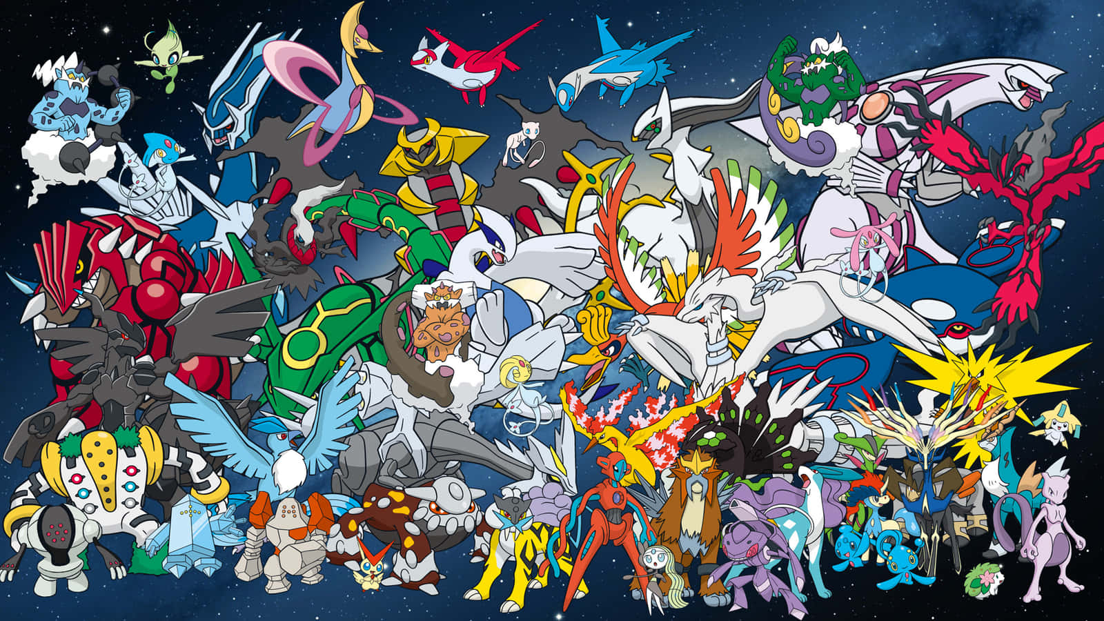 全伝説ポケモンと星空 壁紙