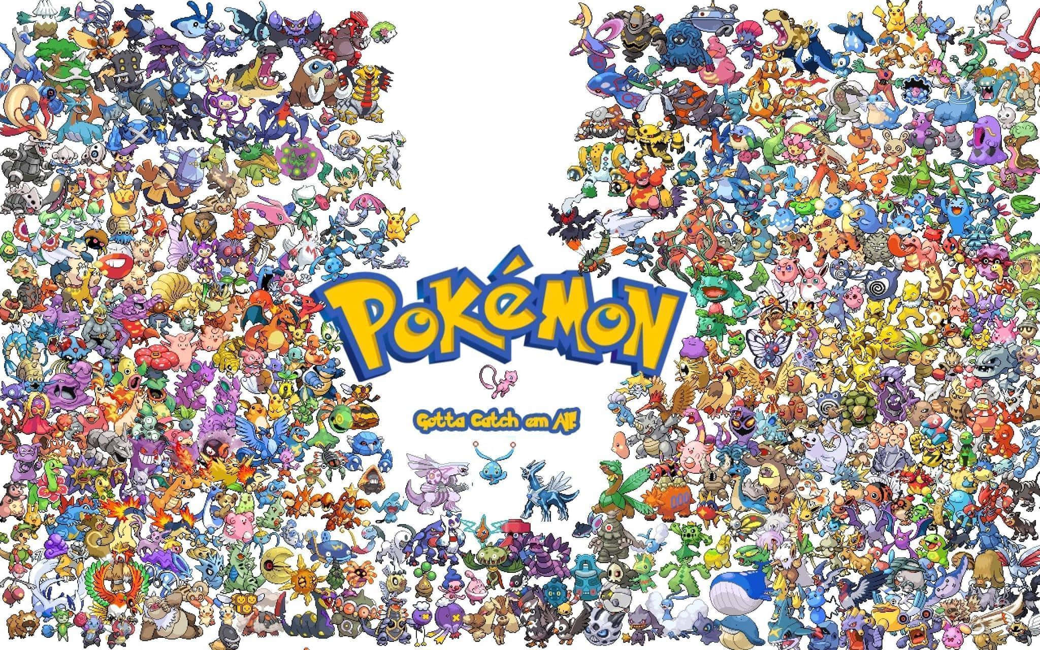 全伝説ポケモン集結 白背景 壁紙