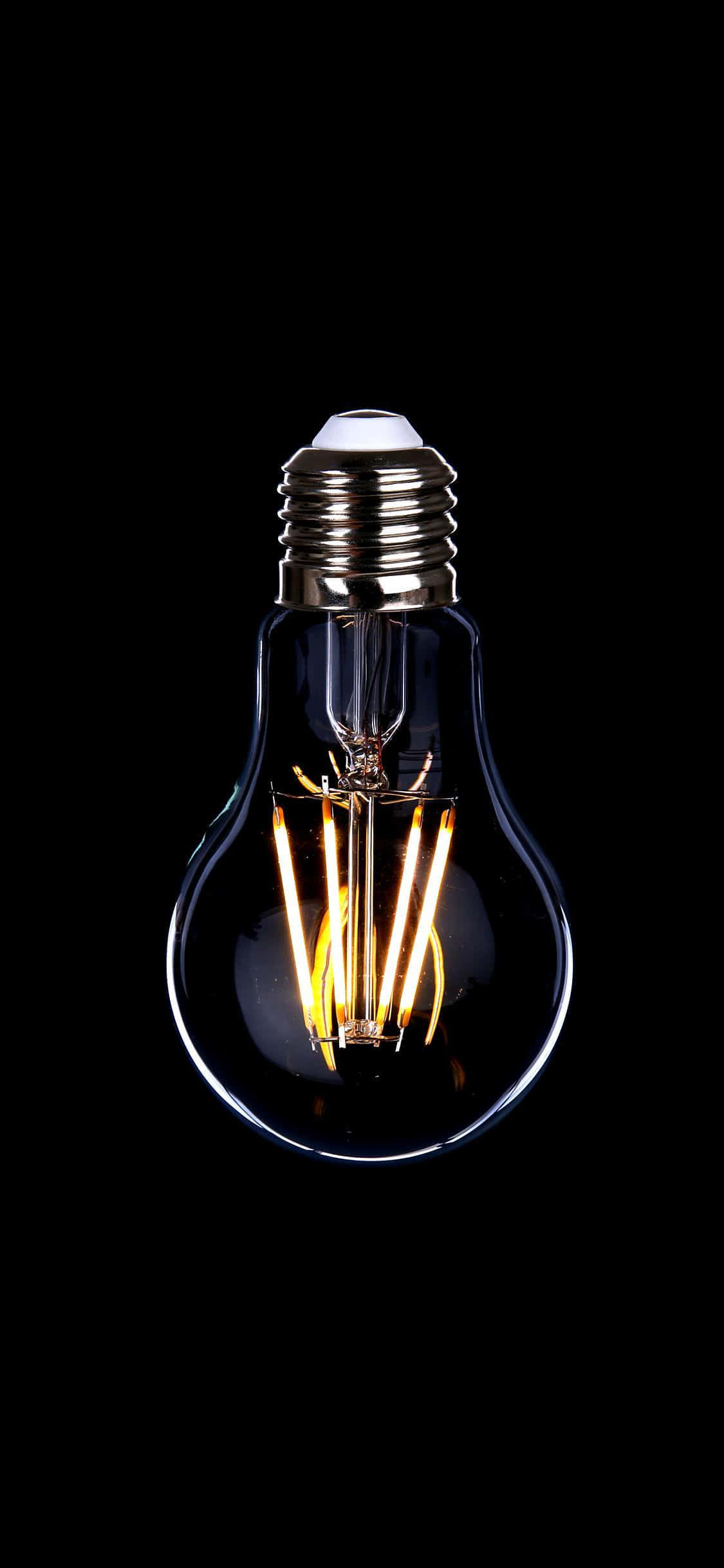 黒い電球の中に電球がある 壁紙