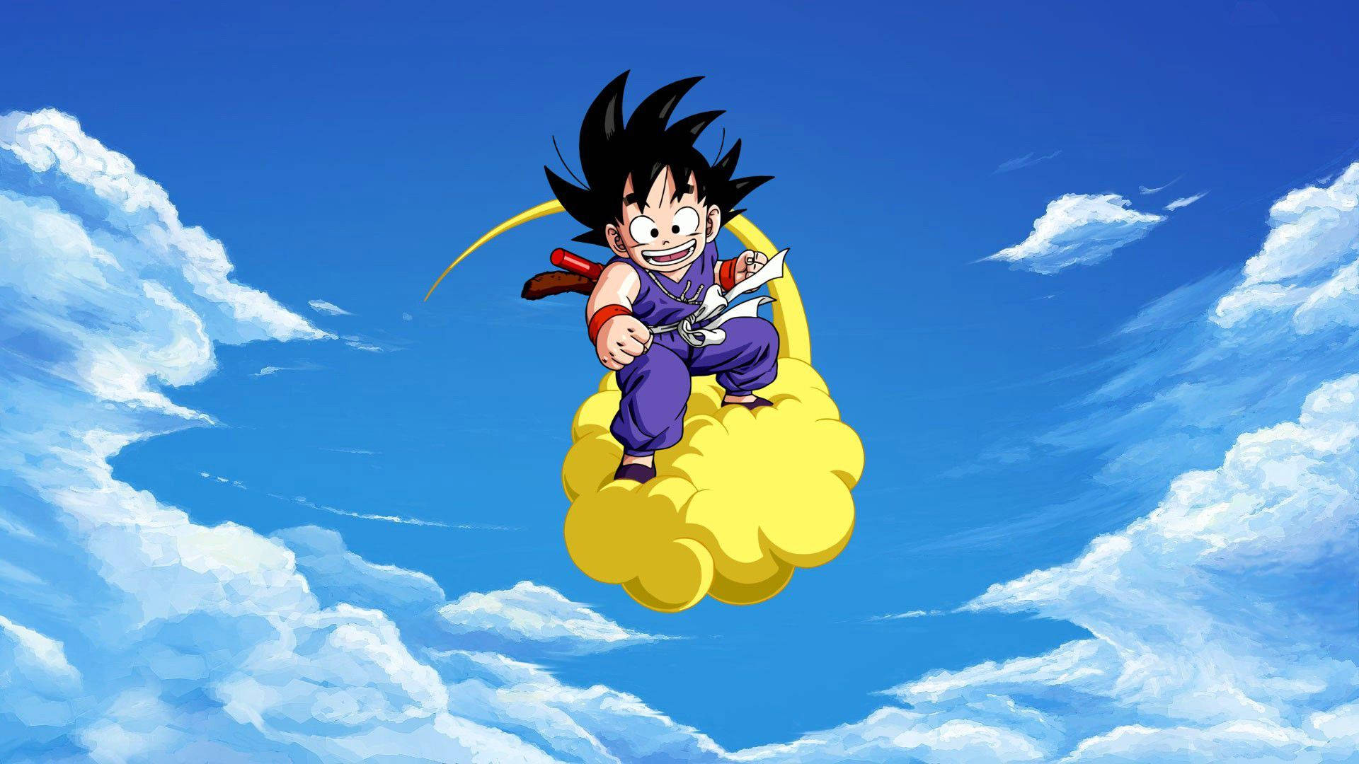 少年孫悟空が筋斗雲に乗っている壁紙