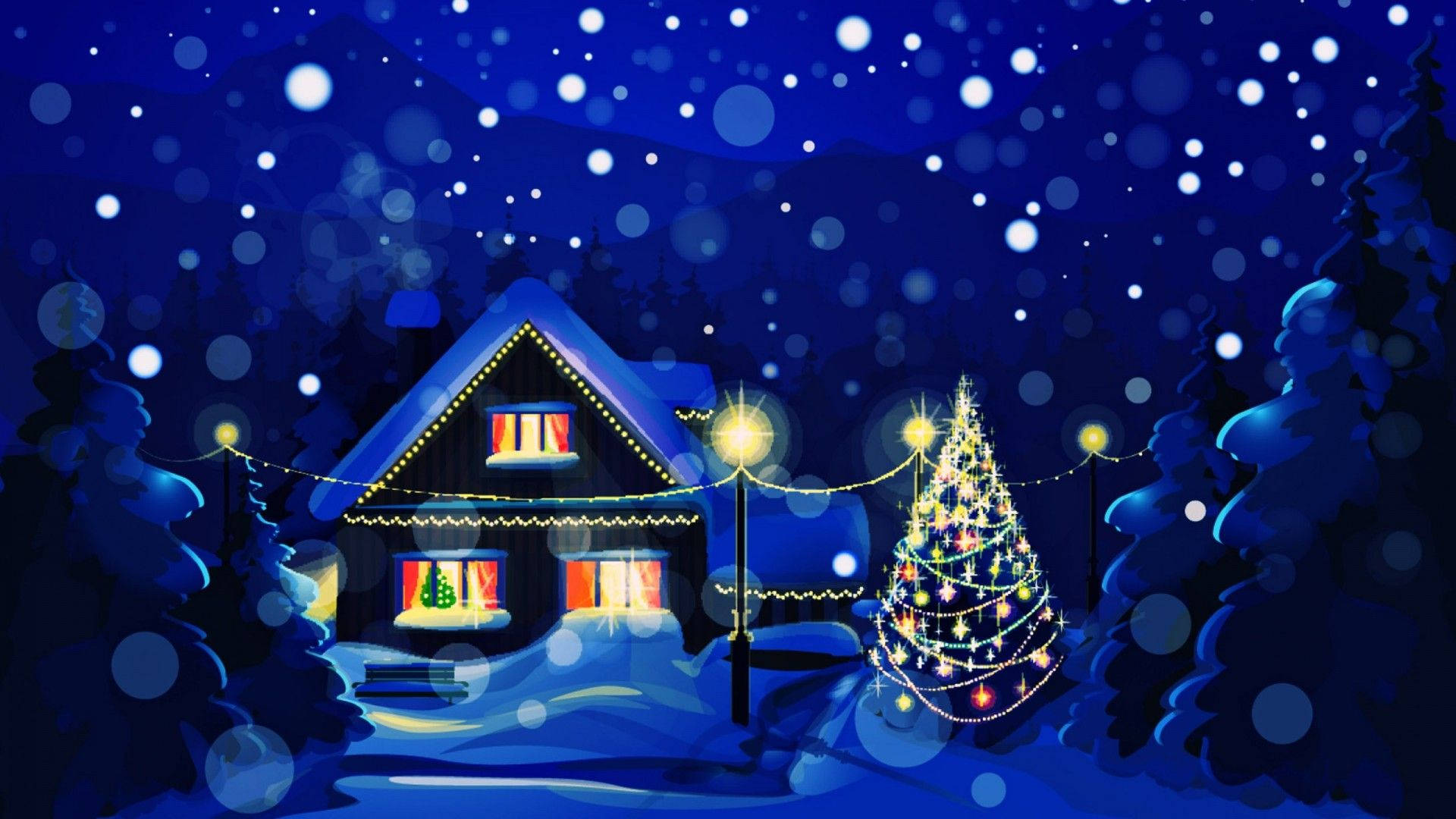 冬のワンダーランドで過ごす居心地の良いクリスマス 壁紙