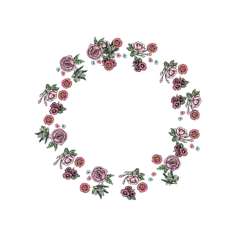 刺繍ローズリースデザイン 壁紙
