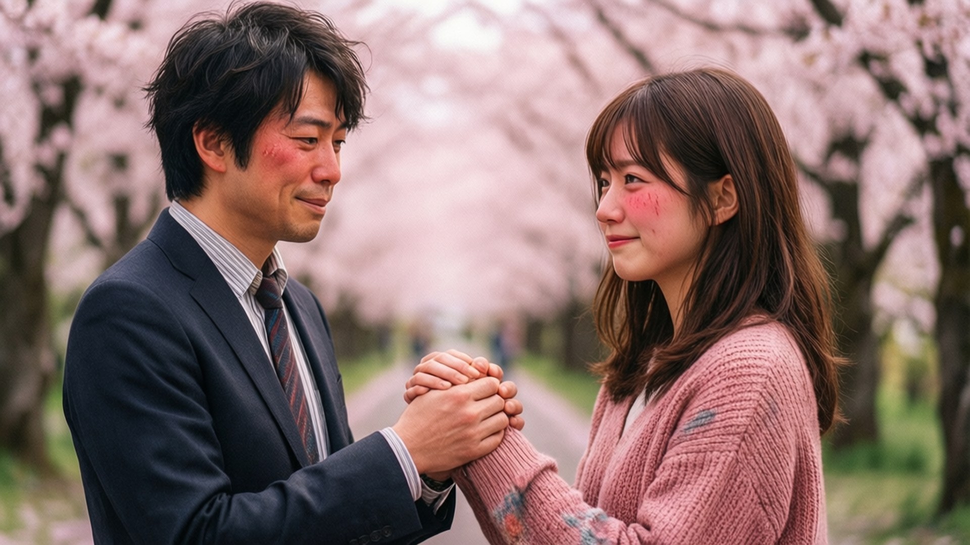 剛と凛子の桜 壁紙