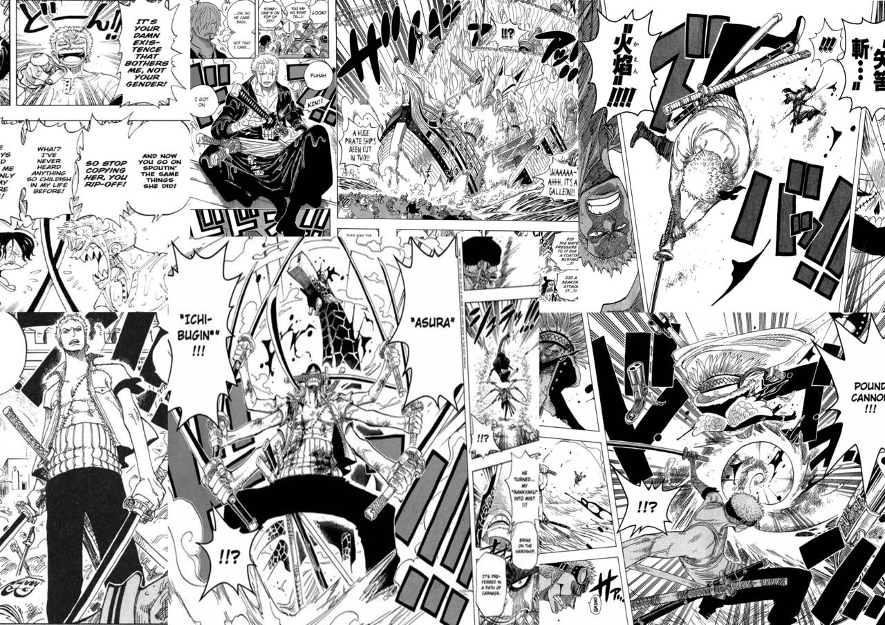 剣士ロロノア・ゾロ 漫画パネル 壁紙