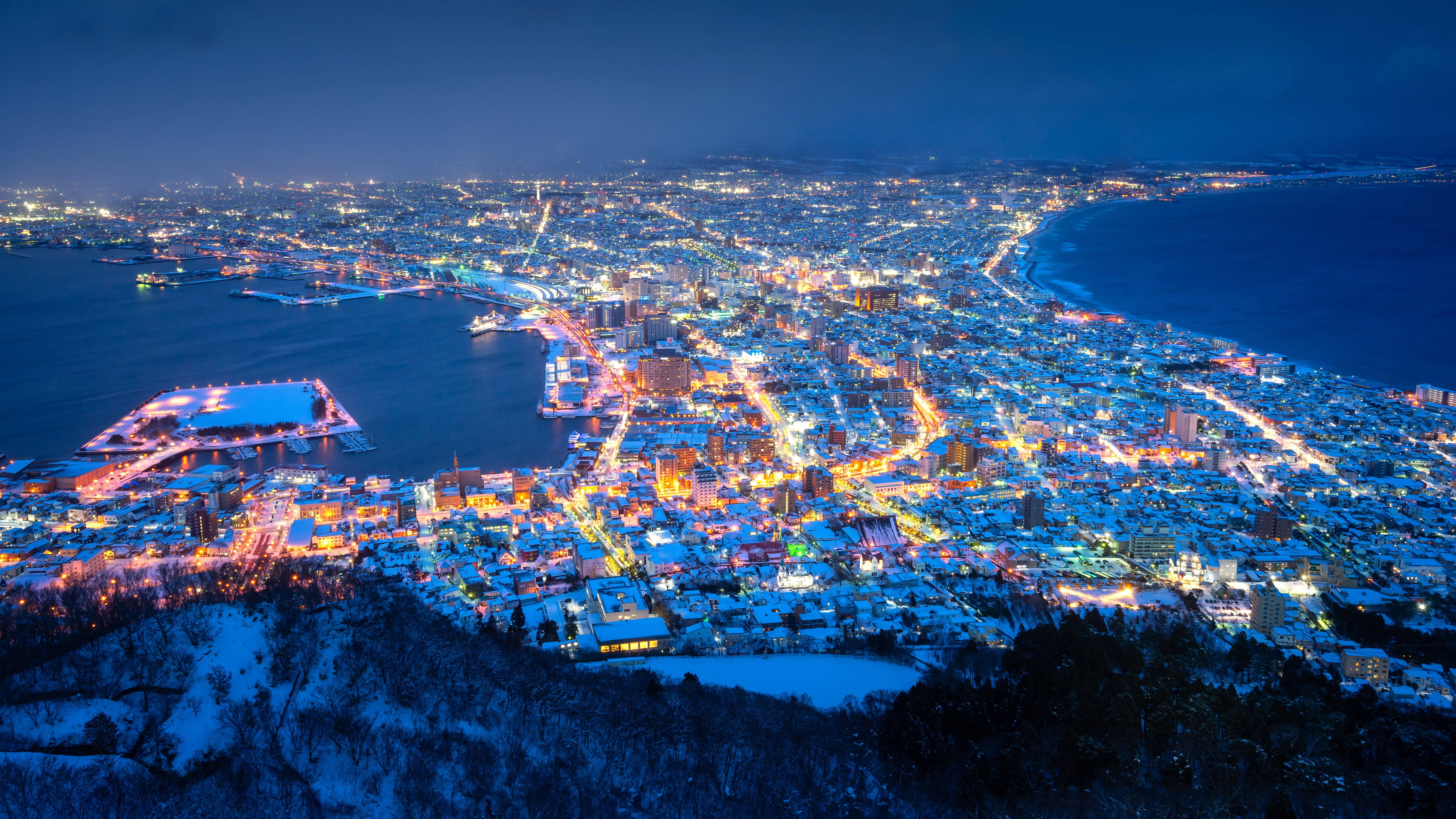 北海道の夜 4K 壁紙