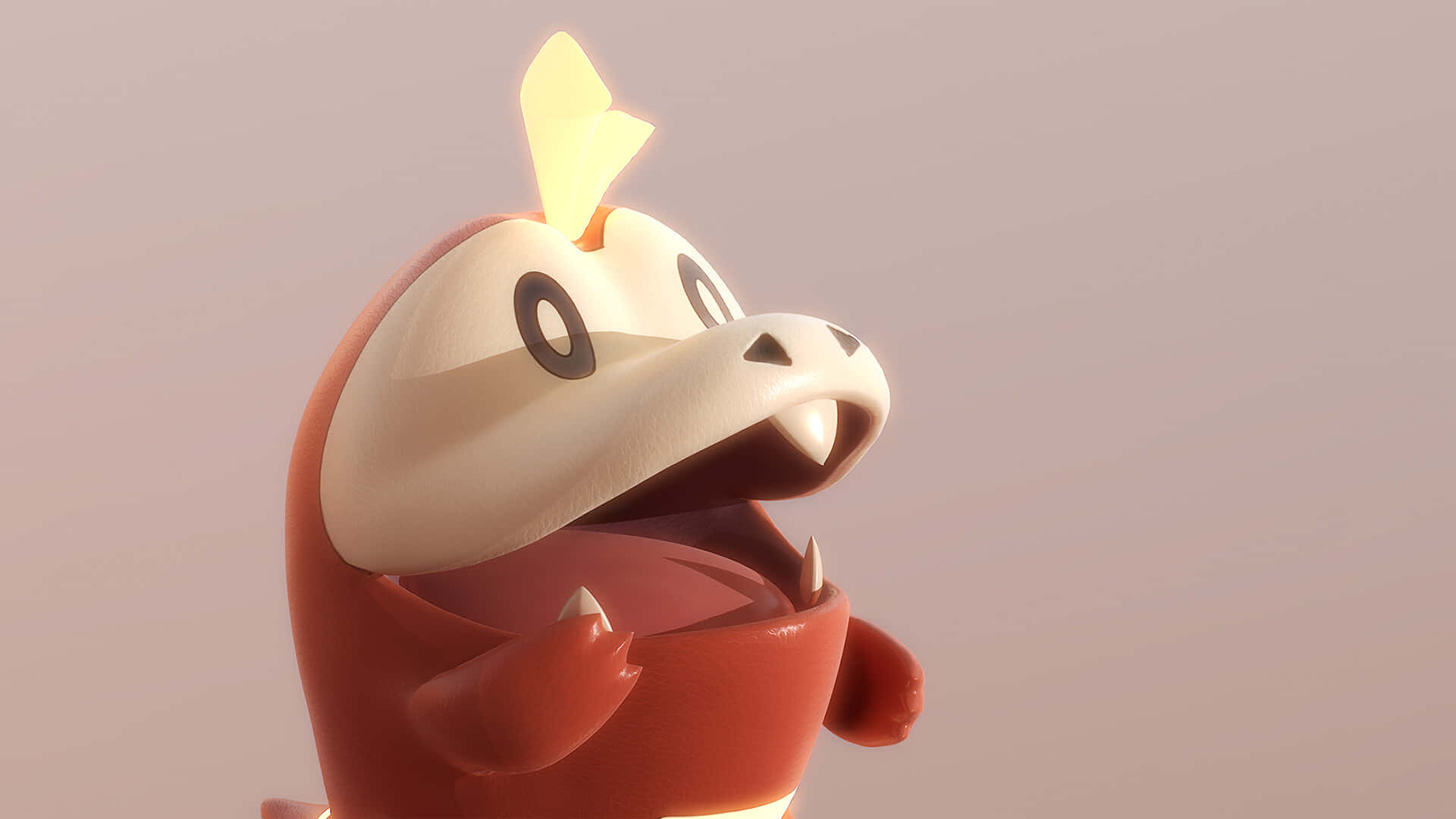口を開けた3Dのポケモン・フエッコ 壁紙