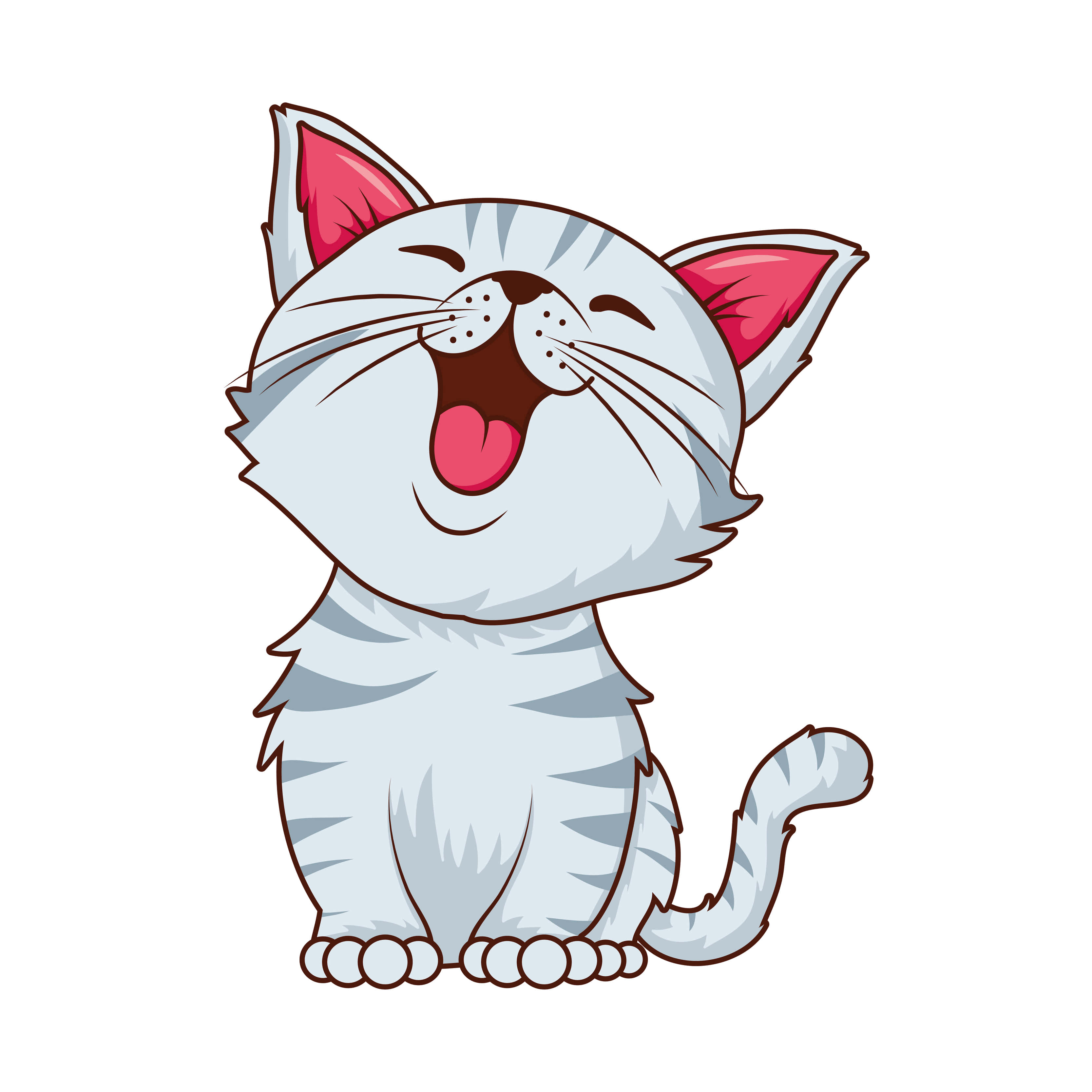 口を開けたアニメの猫 壁紙