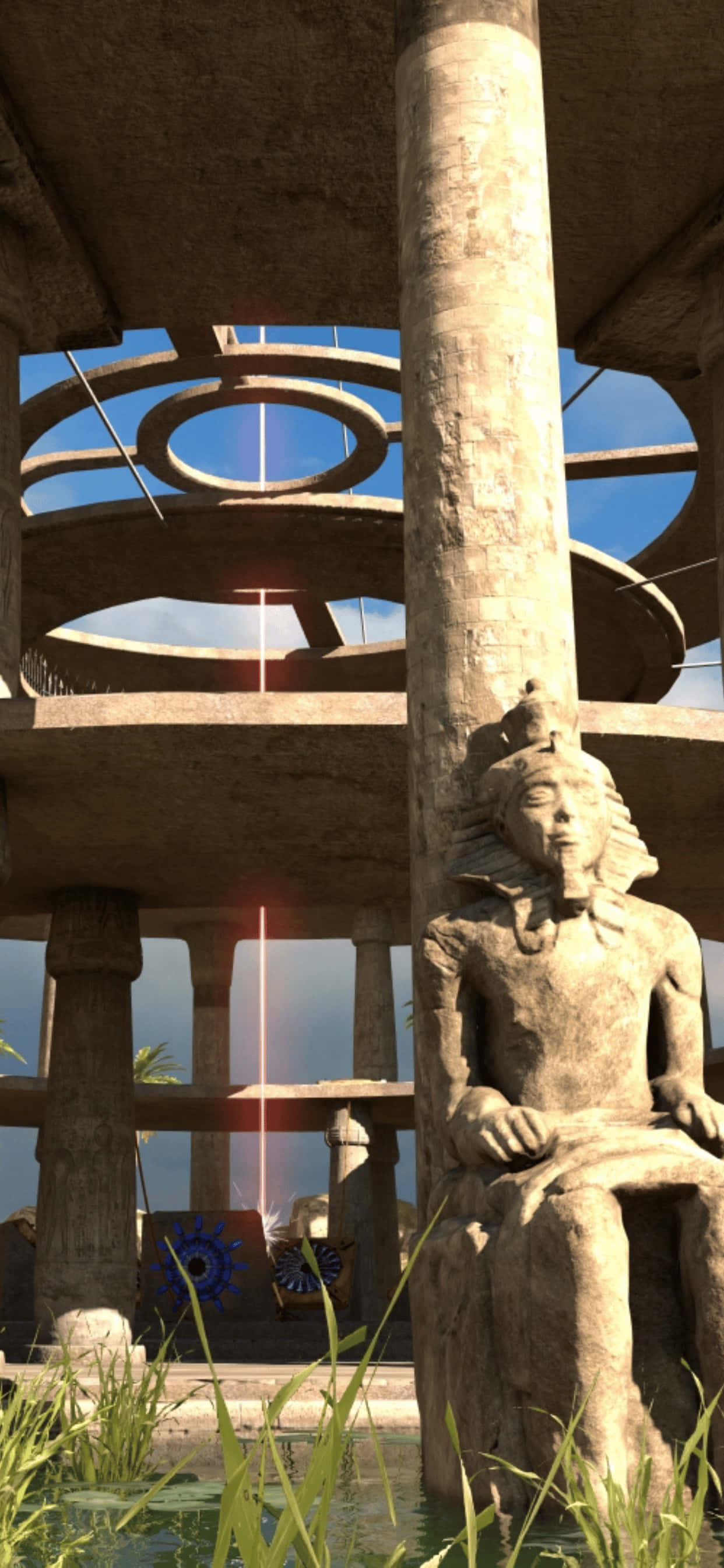 古代エジプトの建造物の3D画像 壁紙