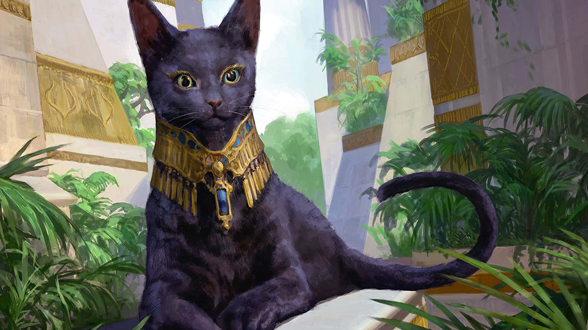 古代エジプトの荘厳な猫 壁紙