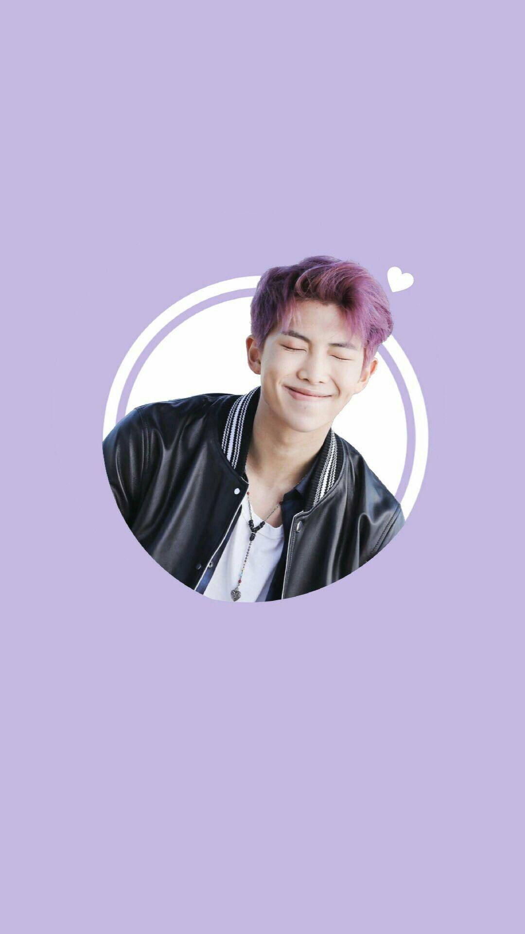 可愛いBTS RM 紫のサークルの中 壁紙