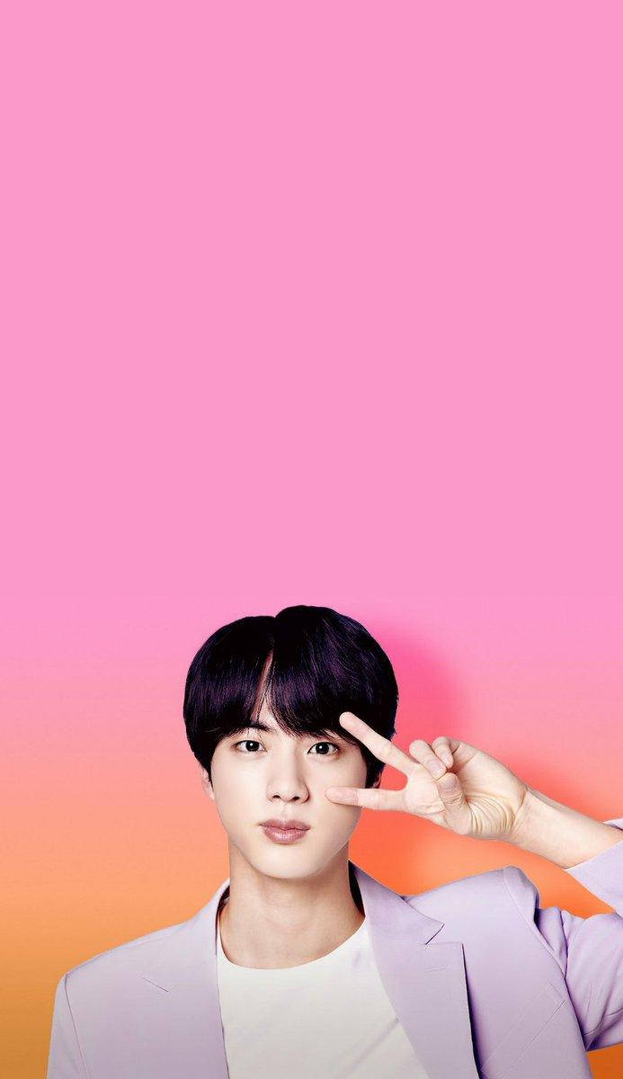 可愛いBTSジンのピンクとオレンジのグラデーション 壁紙