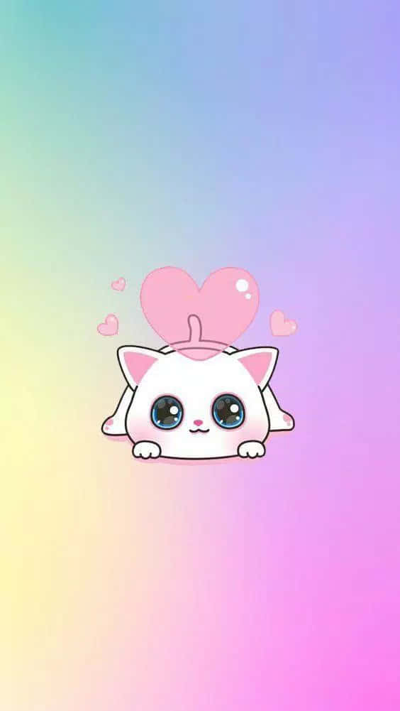 可愛いカワイイ愛らしい猫のキャラクター 壁紙