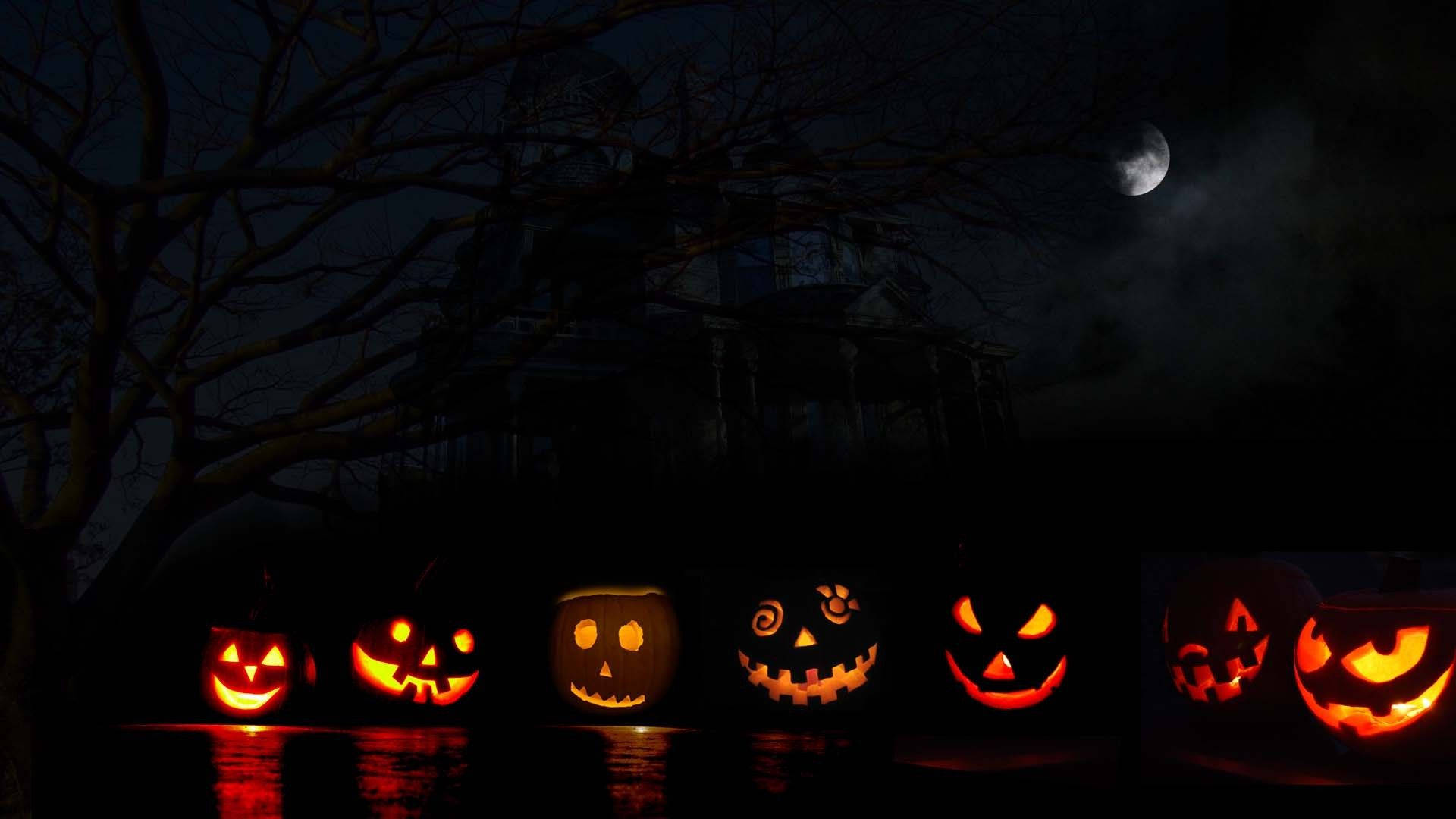 可愛いハロウィンの不気味なジャック・オー・ランタン 壁紙