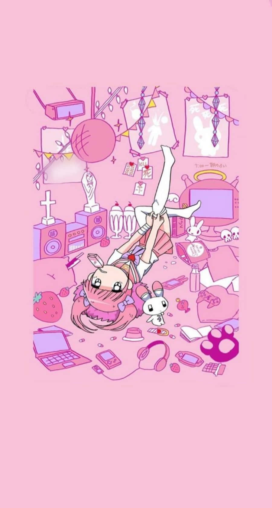 可愛いピンクのメンヘラちゃん壁紙 壁紙