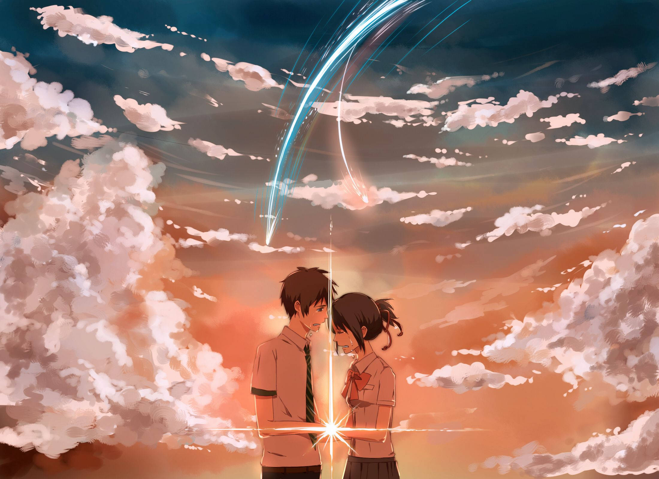 君の名は。アニメカップルペア 壁紙