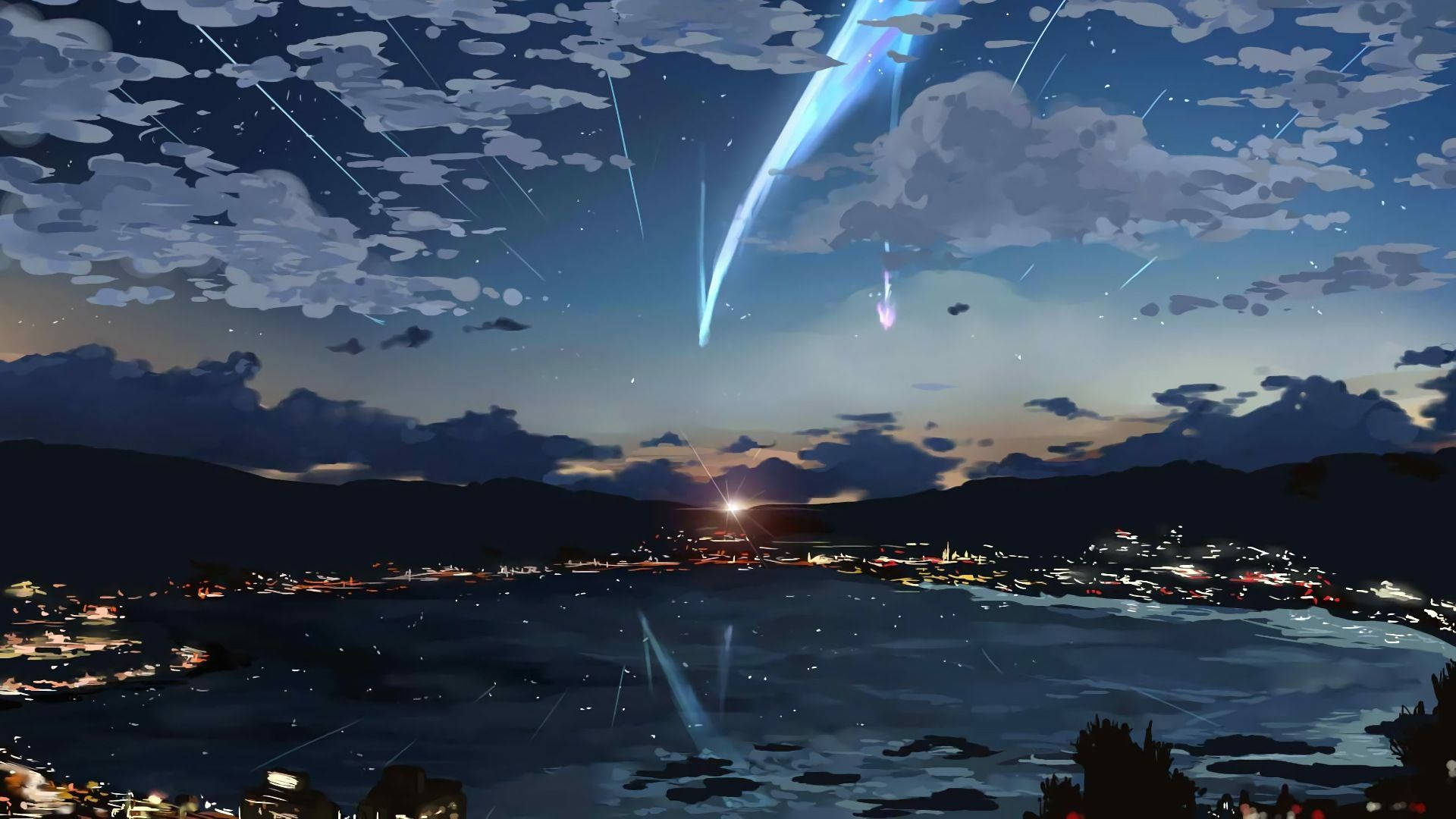 「君の名は。」シリーズの都市景観 壁紙