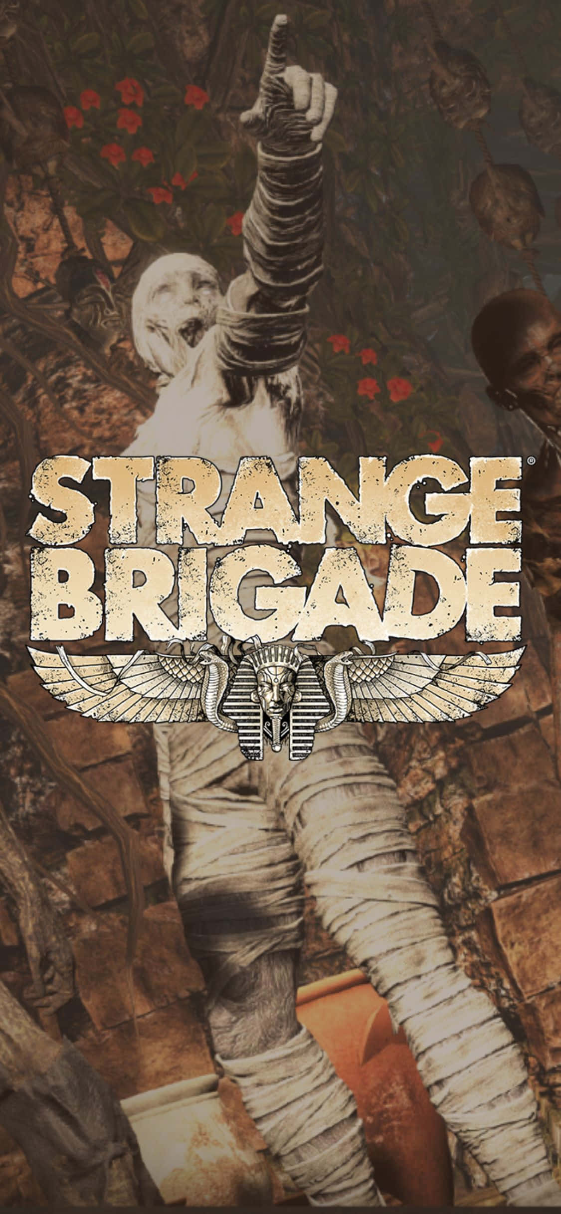 キャストされたゾンビがiPhone Xを指すStrange Brigade背景 壁紙