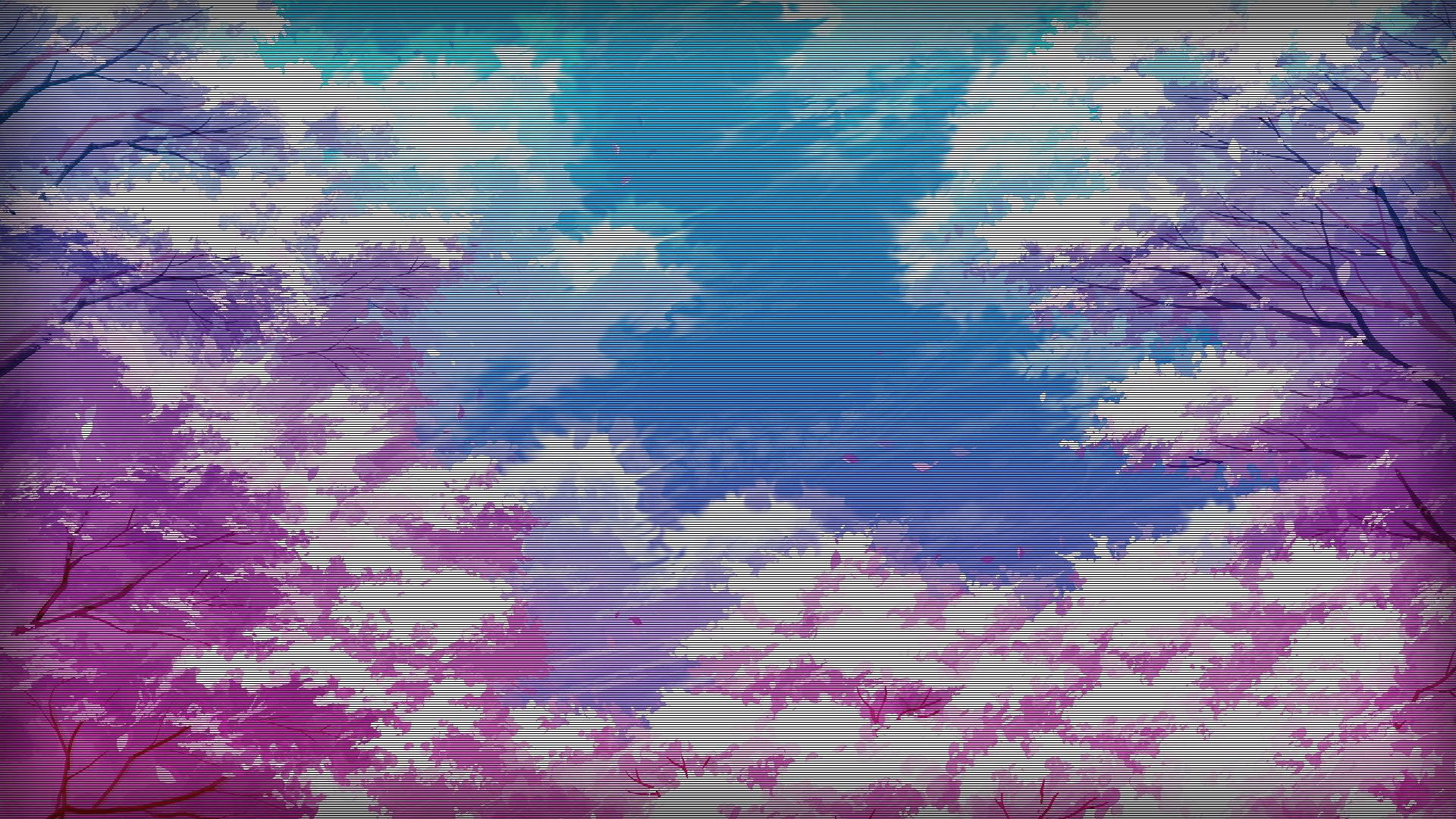 和風グラデーションの木々 壁紙