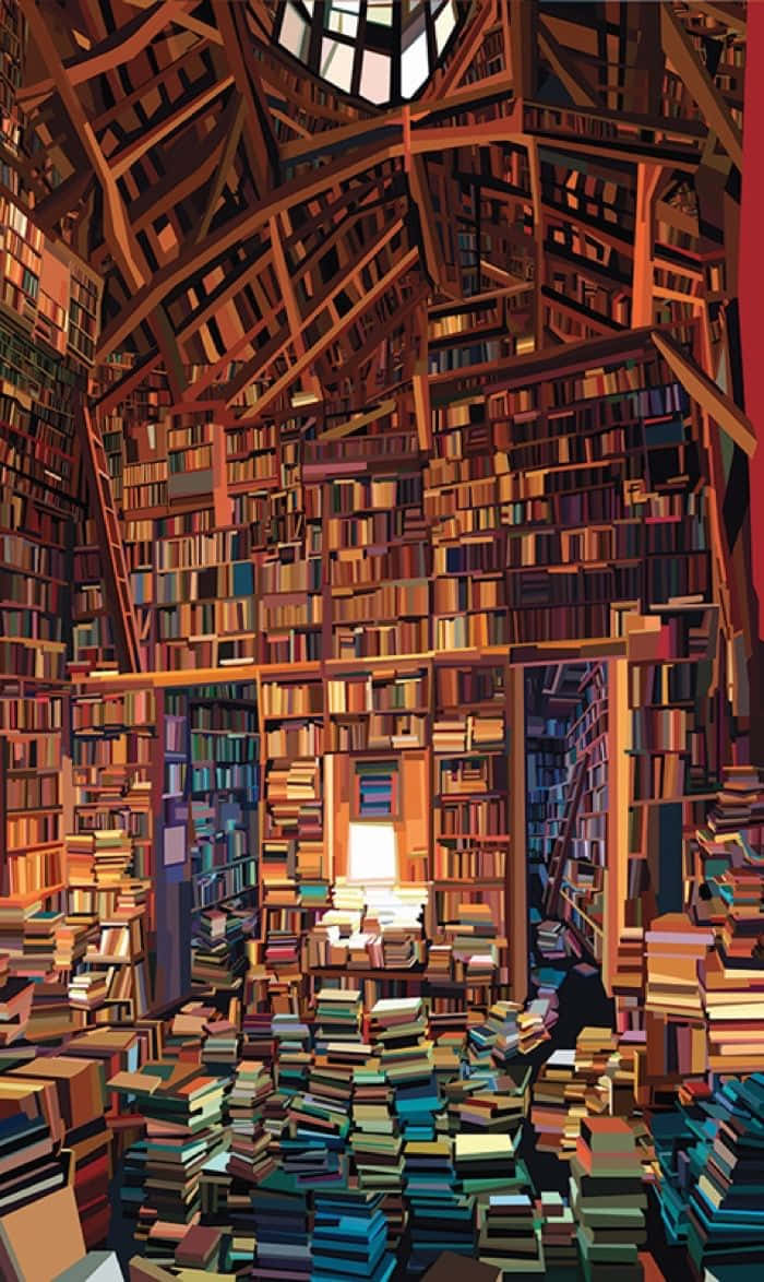 図書館の絵画写真 壁紙