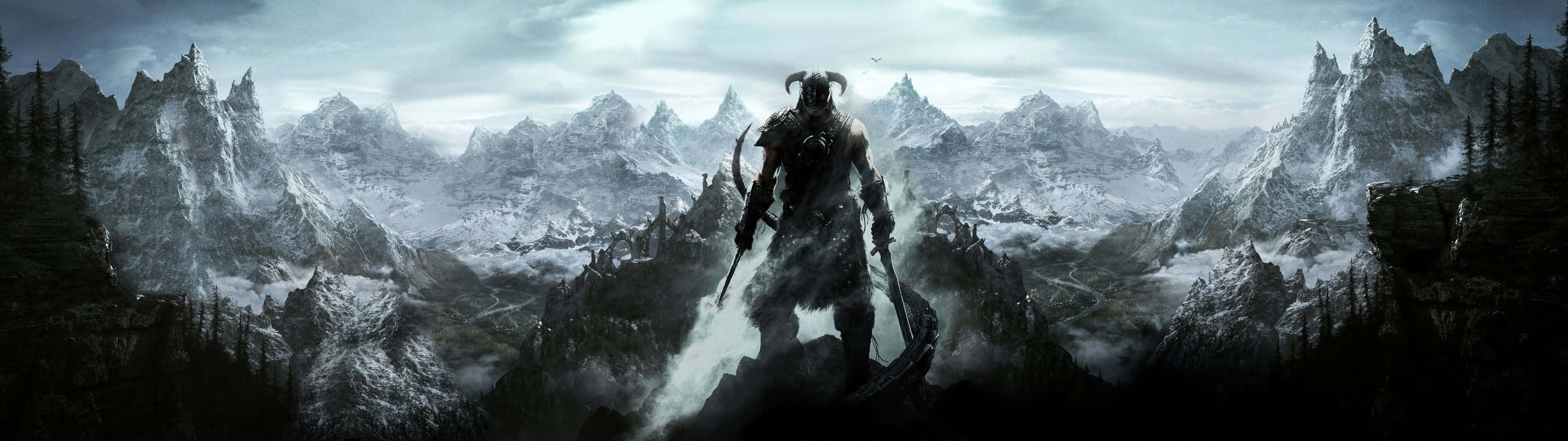 壮大なSkyrim Pixel 3モニター背景 壁紙