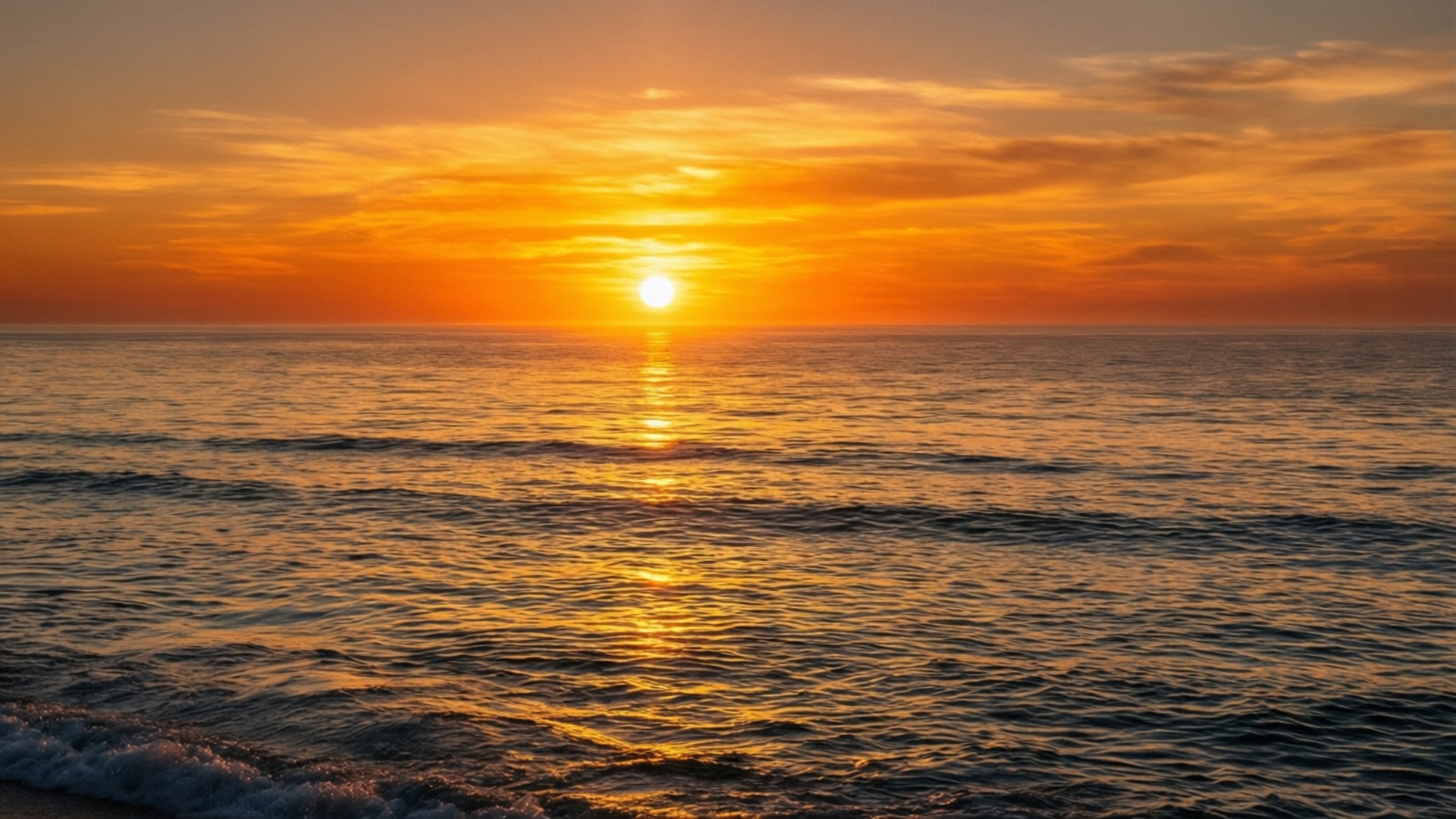 夕焼けの海の輝き 壁紙