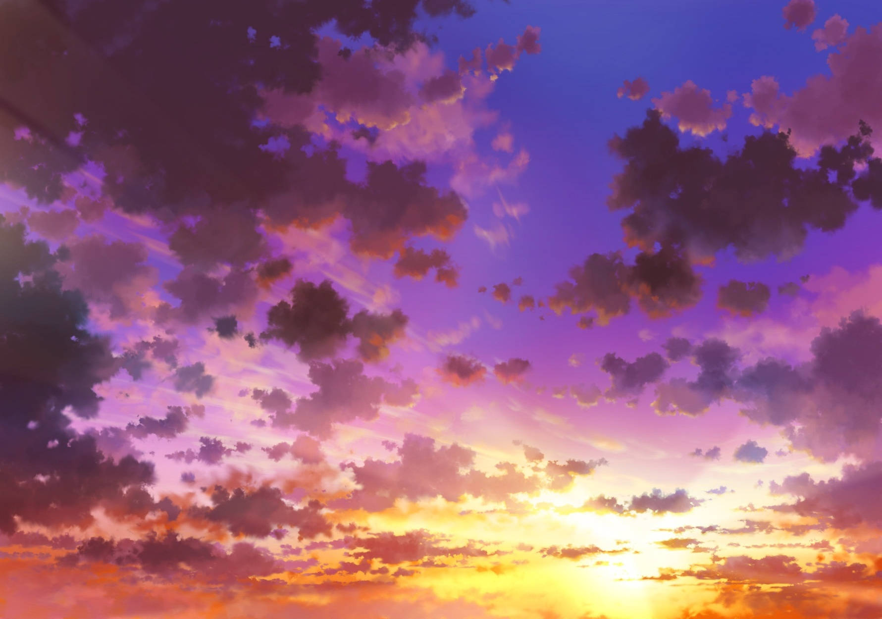 夕焼け空のデジタルアート 壁紙
